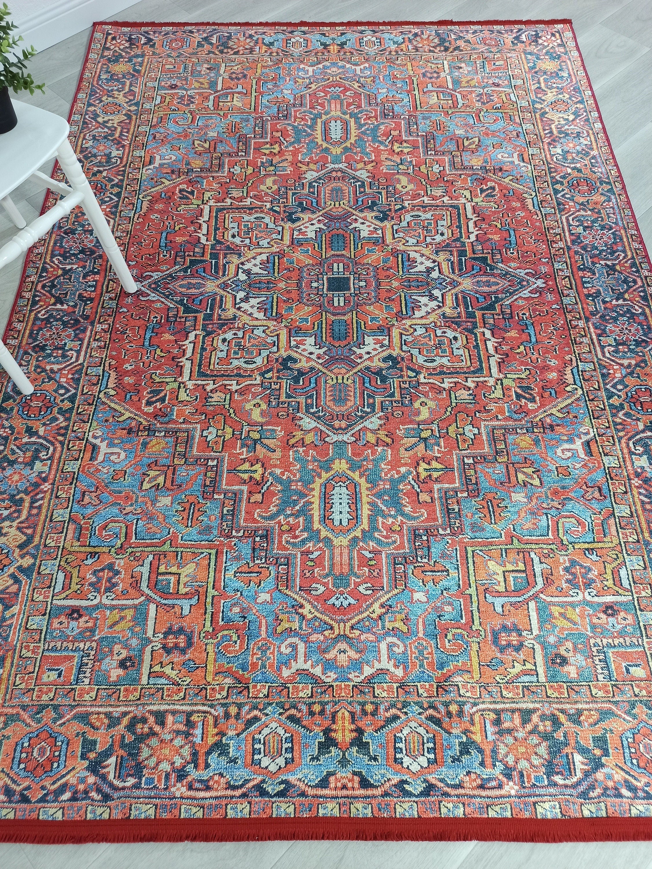 Pawla Turkish Vintage Heriz Red Rug