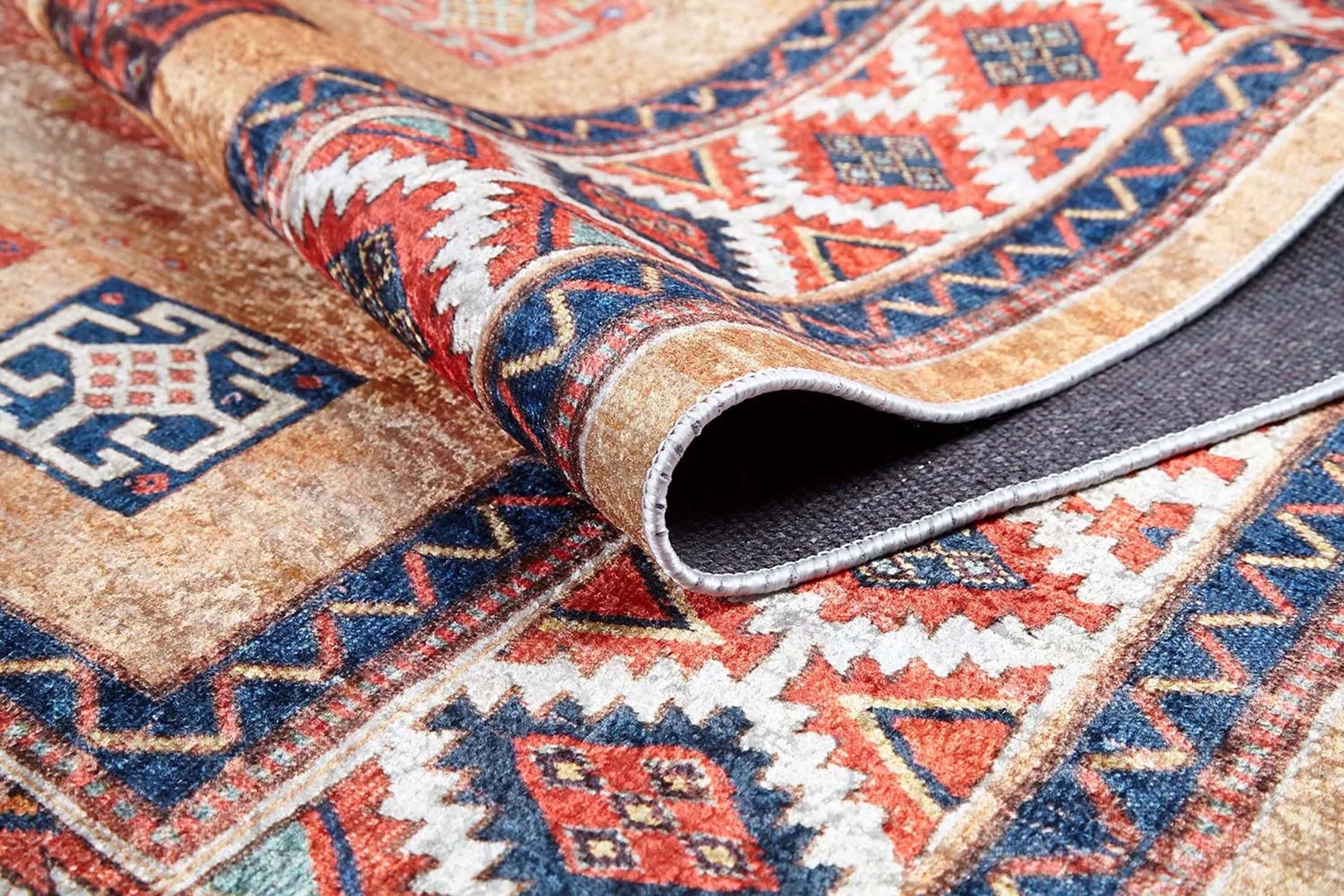 Piela Turkish Orange Colorful Pattern Rug