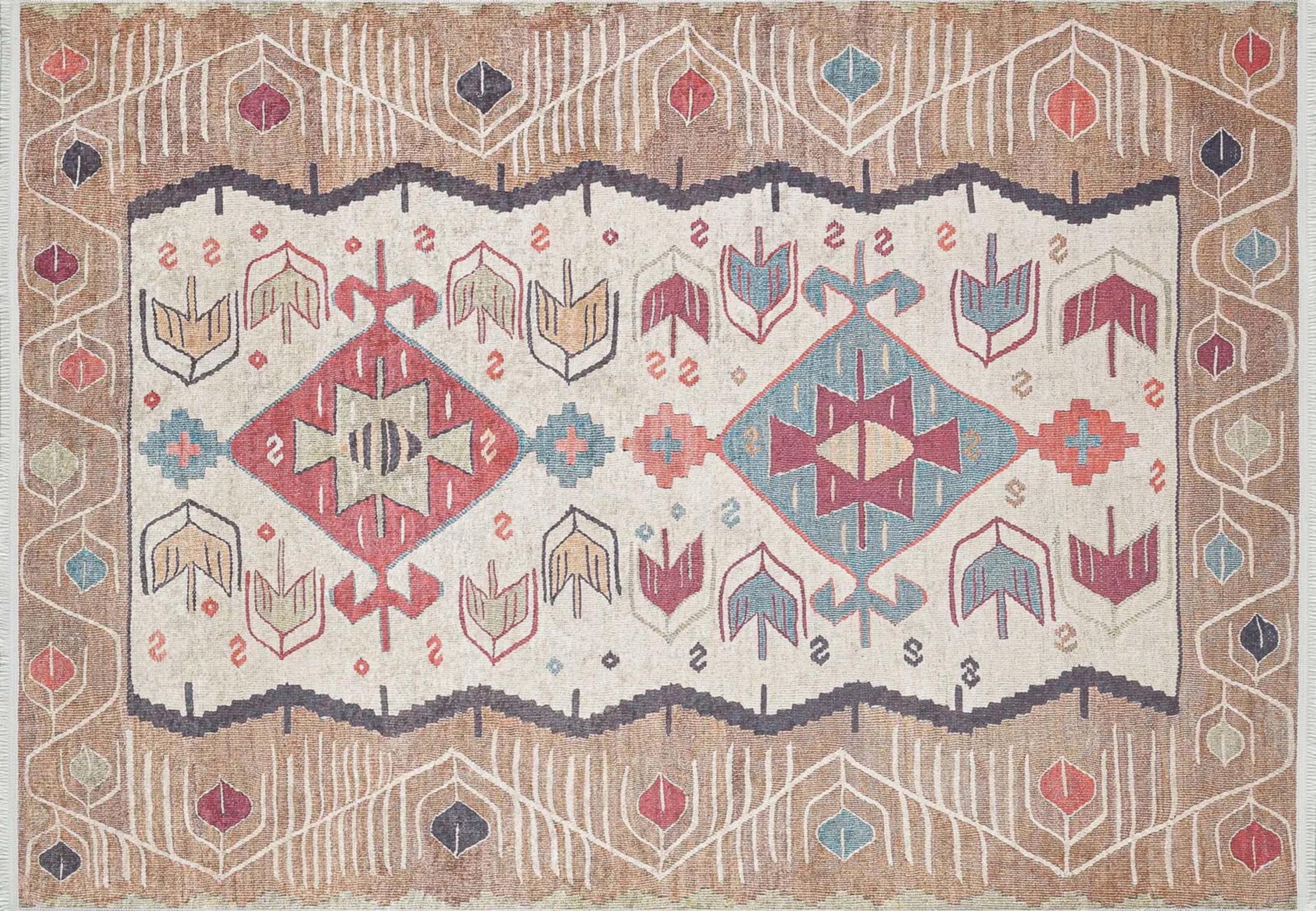 Raaf Turkish Kilim Beige Light Orange Rug