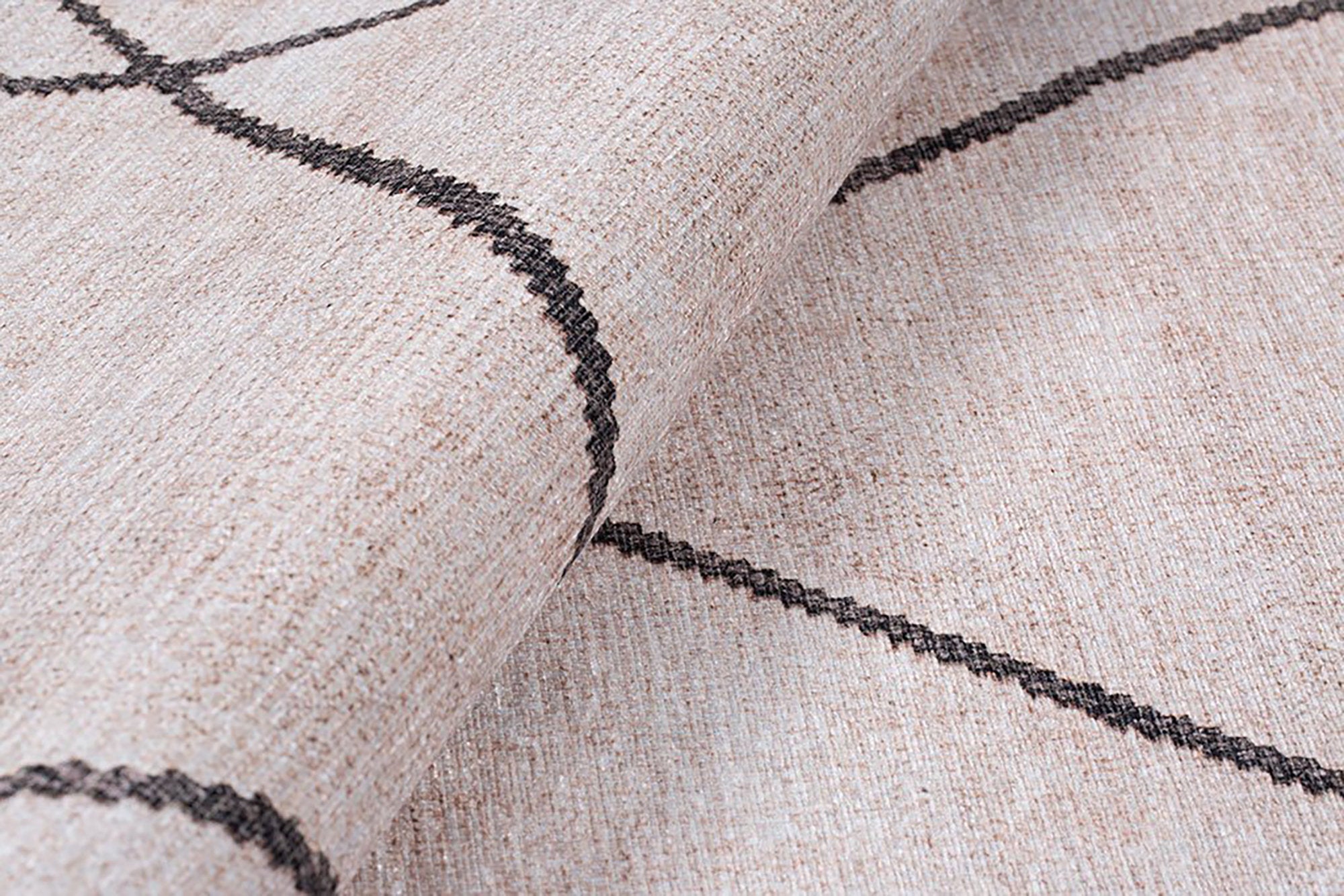 Raha Moroccan Berber Pattern Design Black and White Rug