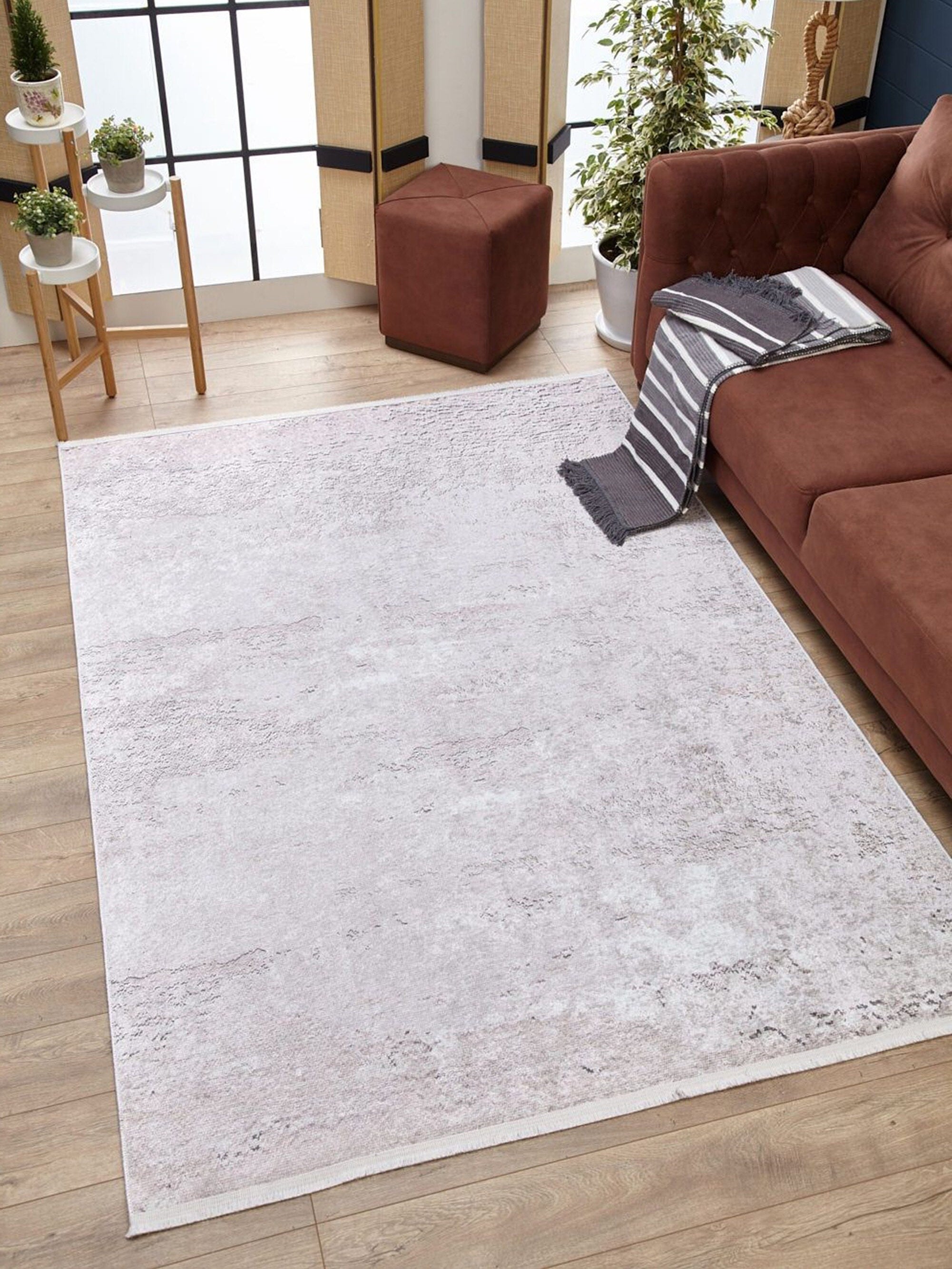 Raka Neutral Muted Gray Turkish Rug