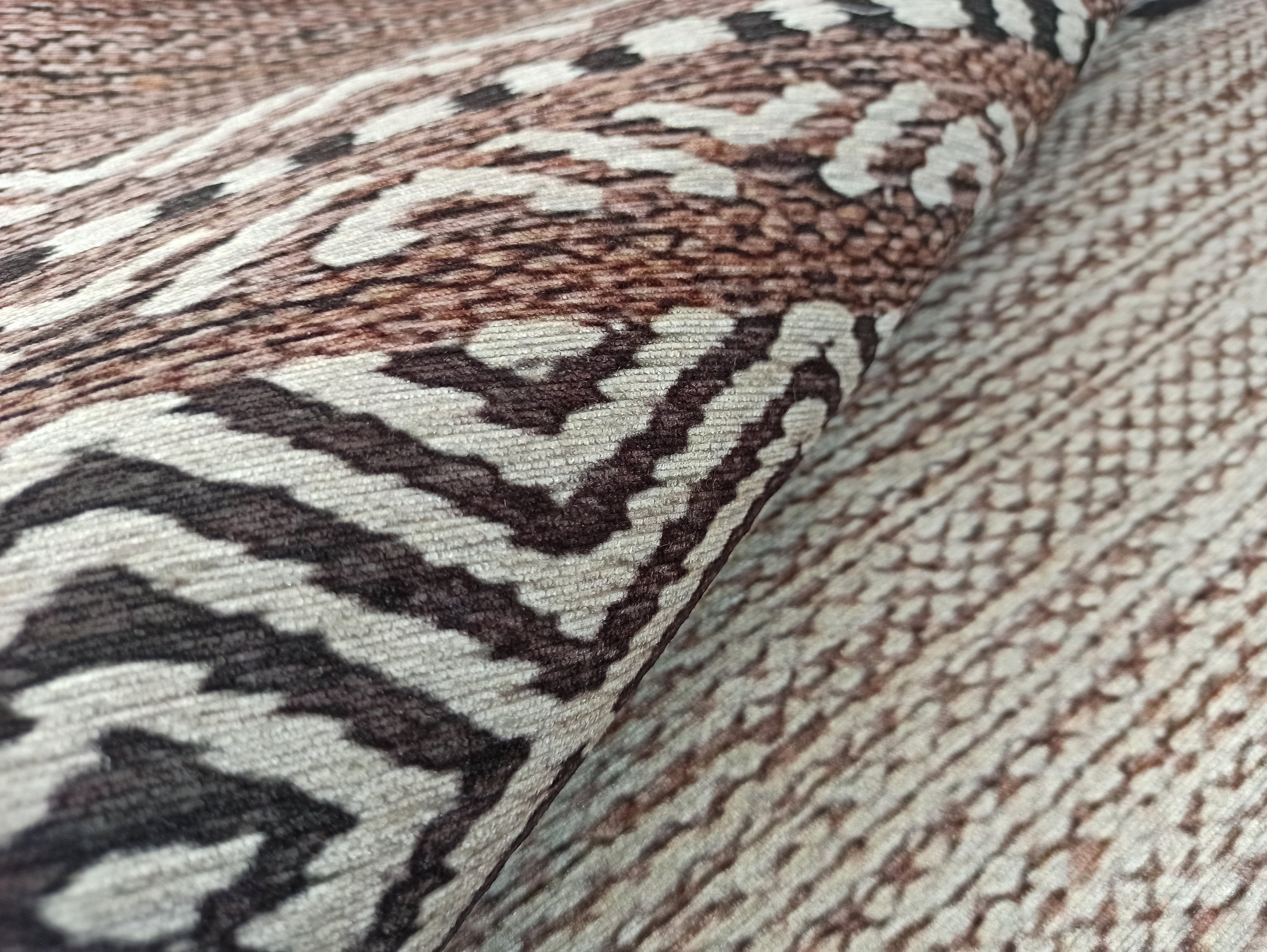 Rana Rug Kilim Design Brown Beige Striped Rug