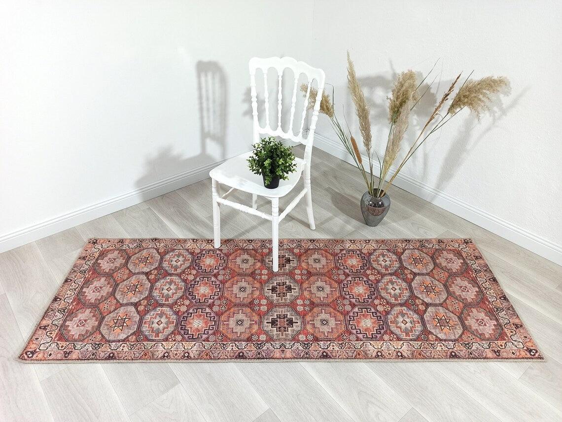 Rawaa Rug Turkish Terracotta Geometric Rug