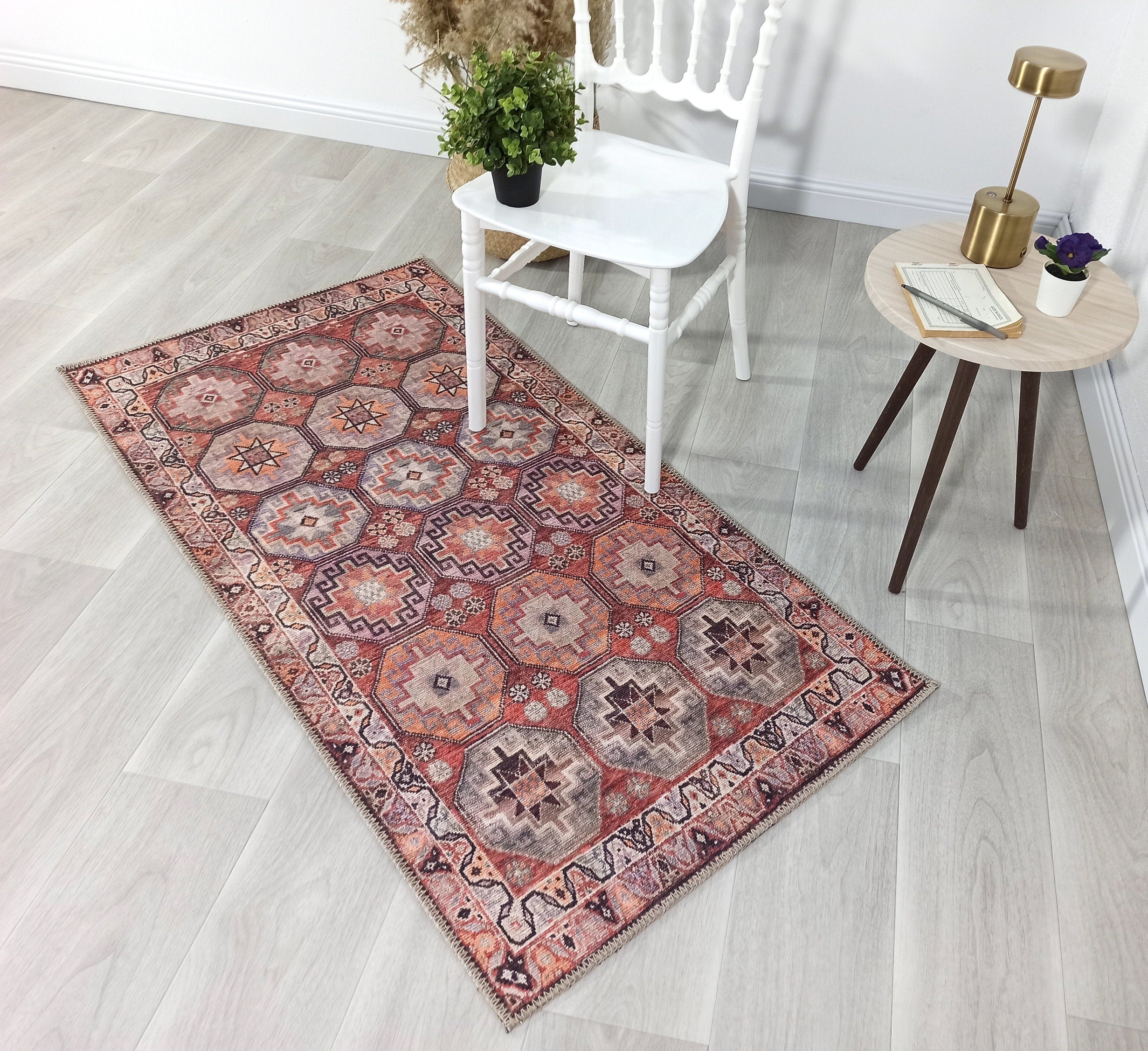 Rawaa Rug Turkish Terracotta Geometric Rug