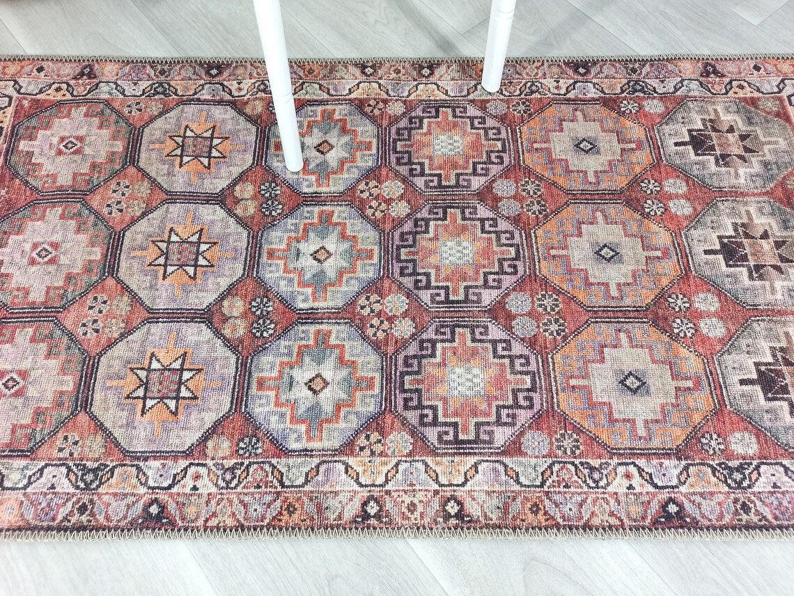 Rawaa Rug Turkish Terracotta Geometric Rug