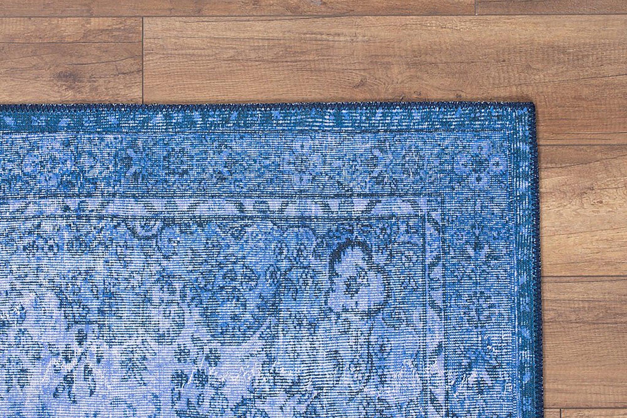 Raya Turkish Vintage Distressed Blue Rug