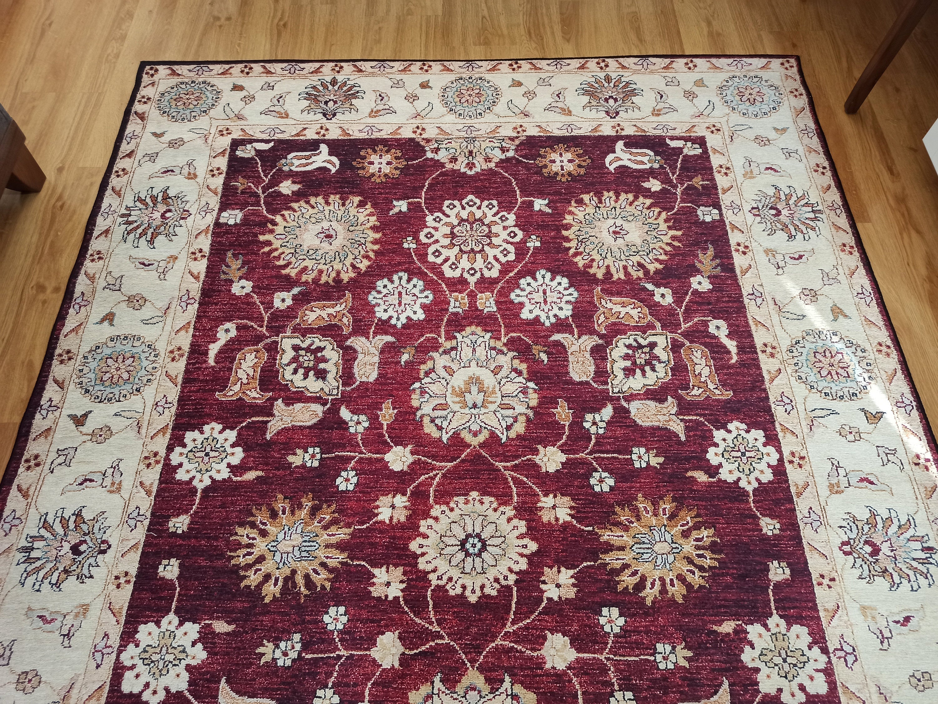 Rayla Turkish Rug Burgundy Red Beige Oriental Rug