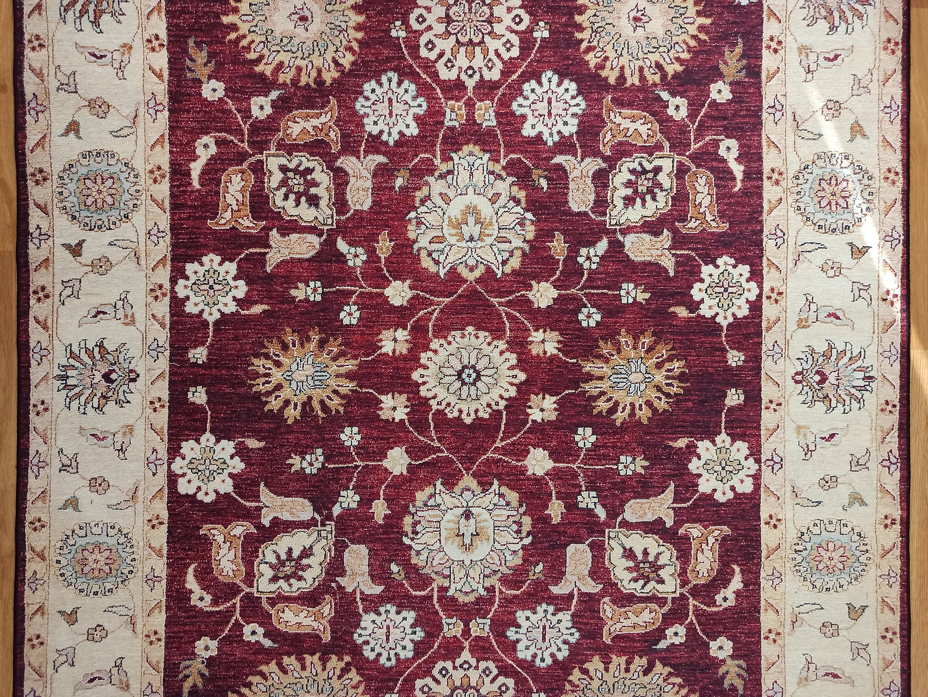 Rayla Turkish Rug Burgundy Red Beige Oriental Rug