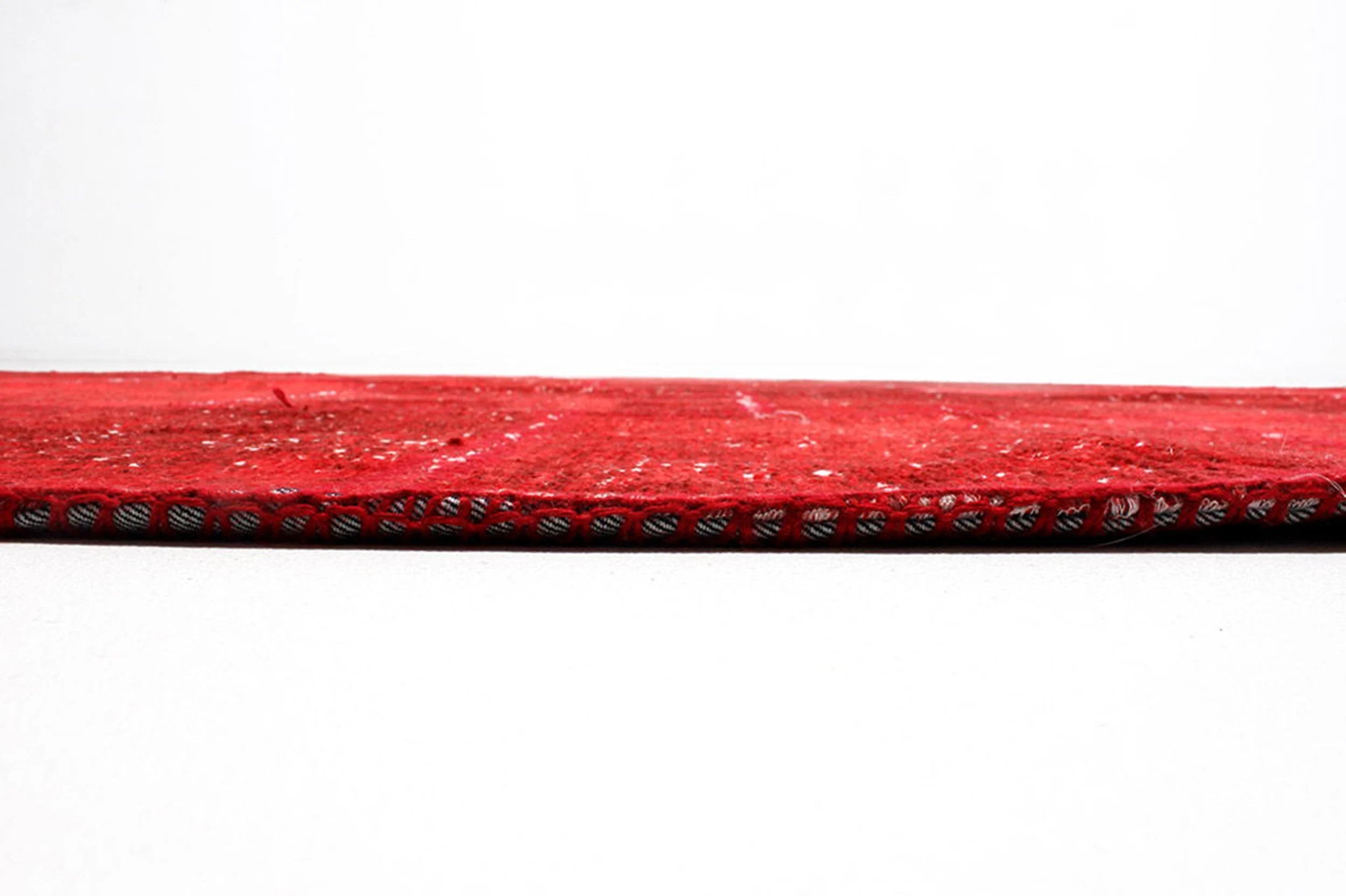 Zelia Red Distressed Patchwork Vintage Rug