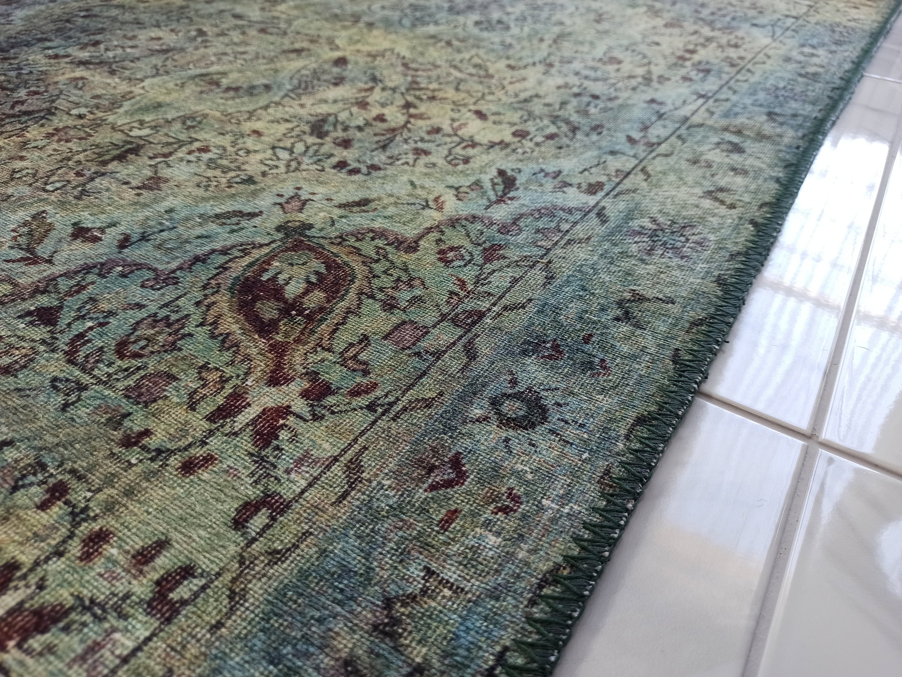 Rene Rug Oriental Persian Teal Green Rug