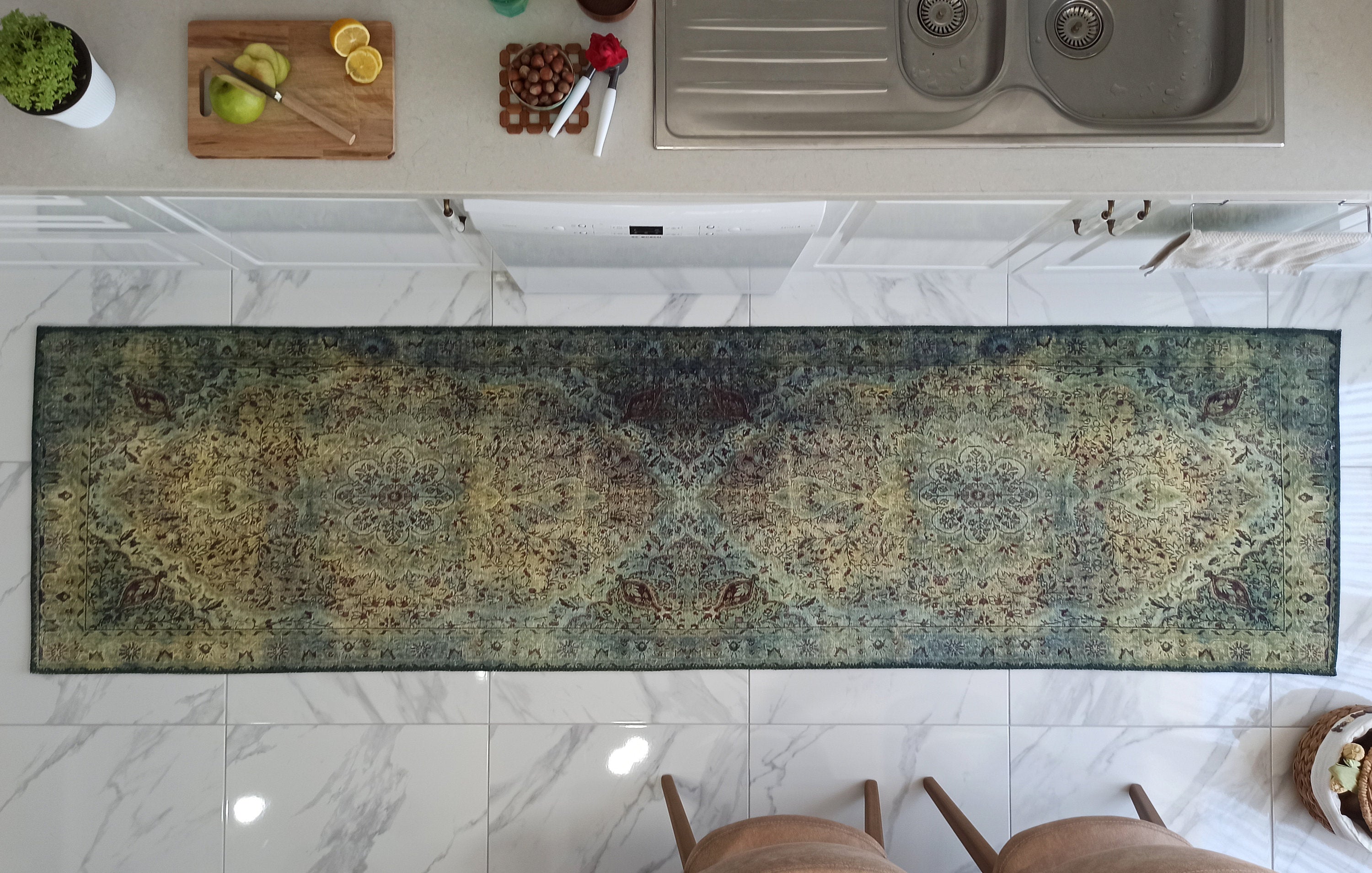 Rene Rug Oriental Persian Teal Green Rug