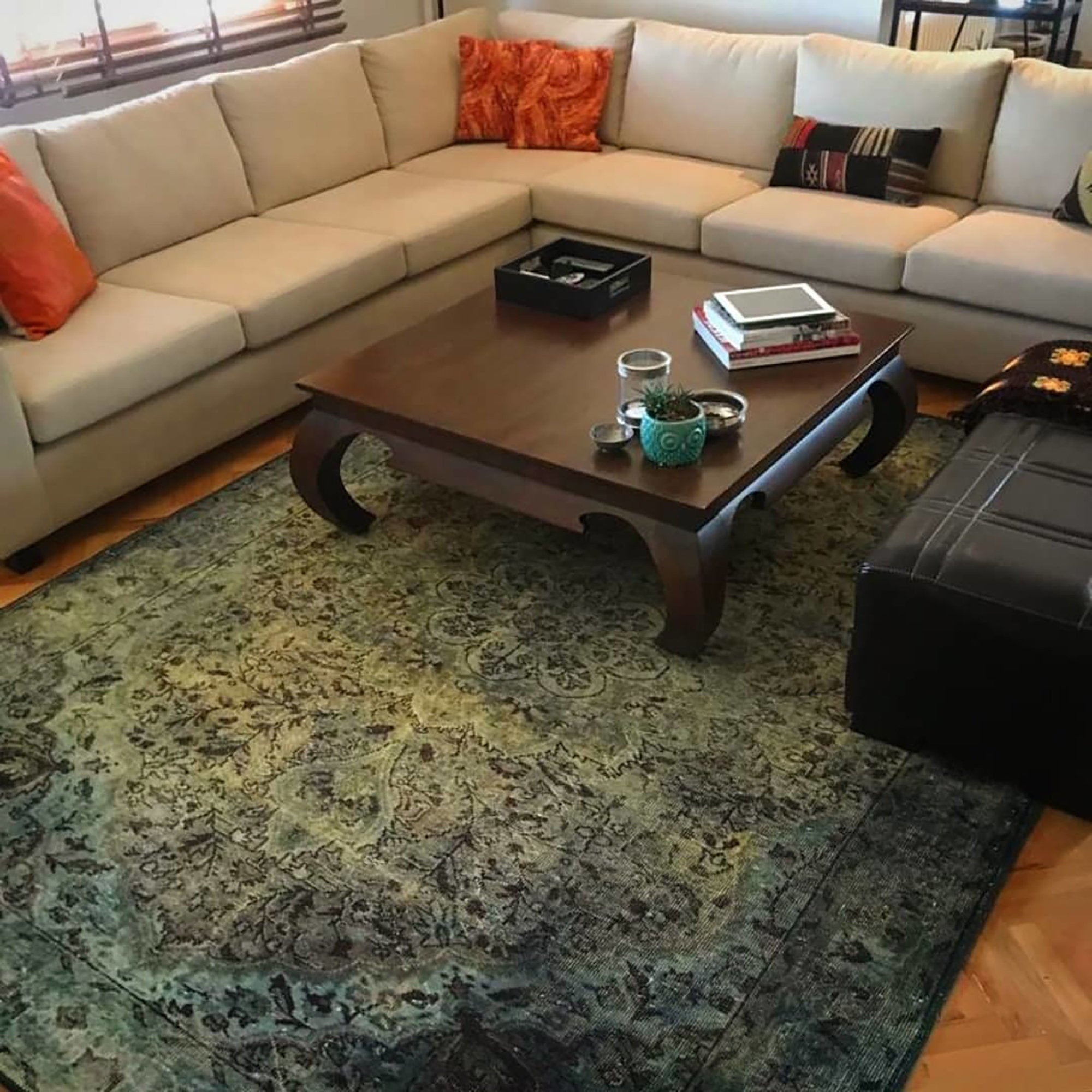 Rene Rug Oriental Persian Teal Green Rug