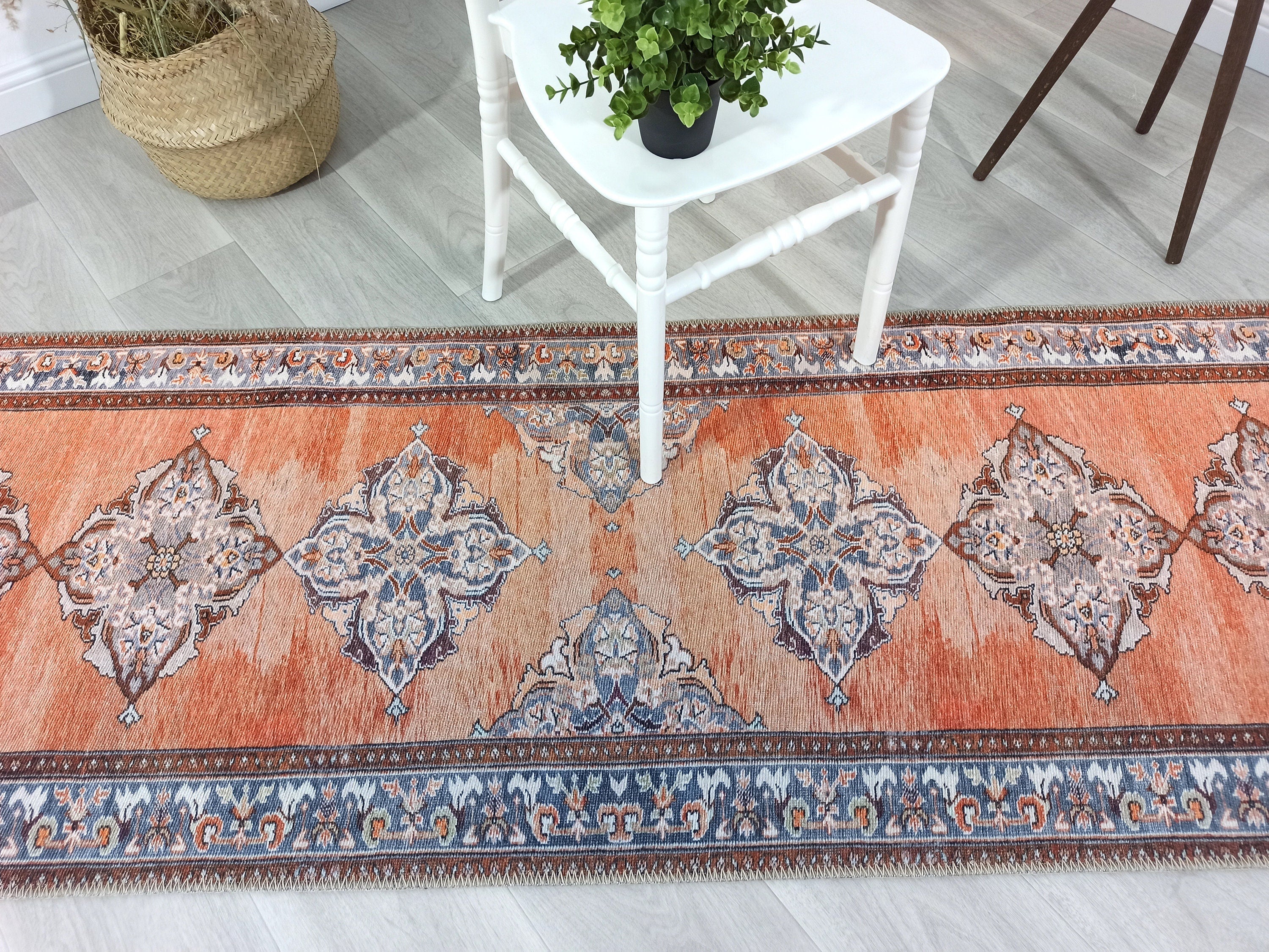 Rida-Runner Turkish Orange Vintage Runner Rug