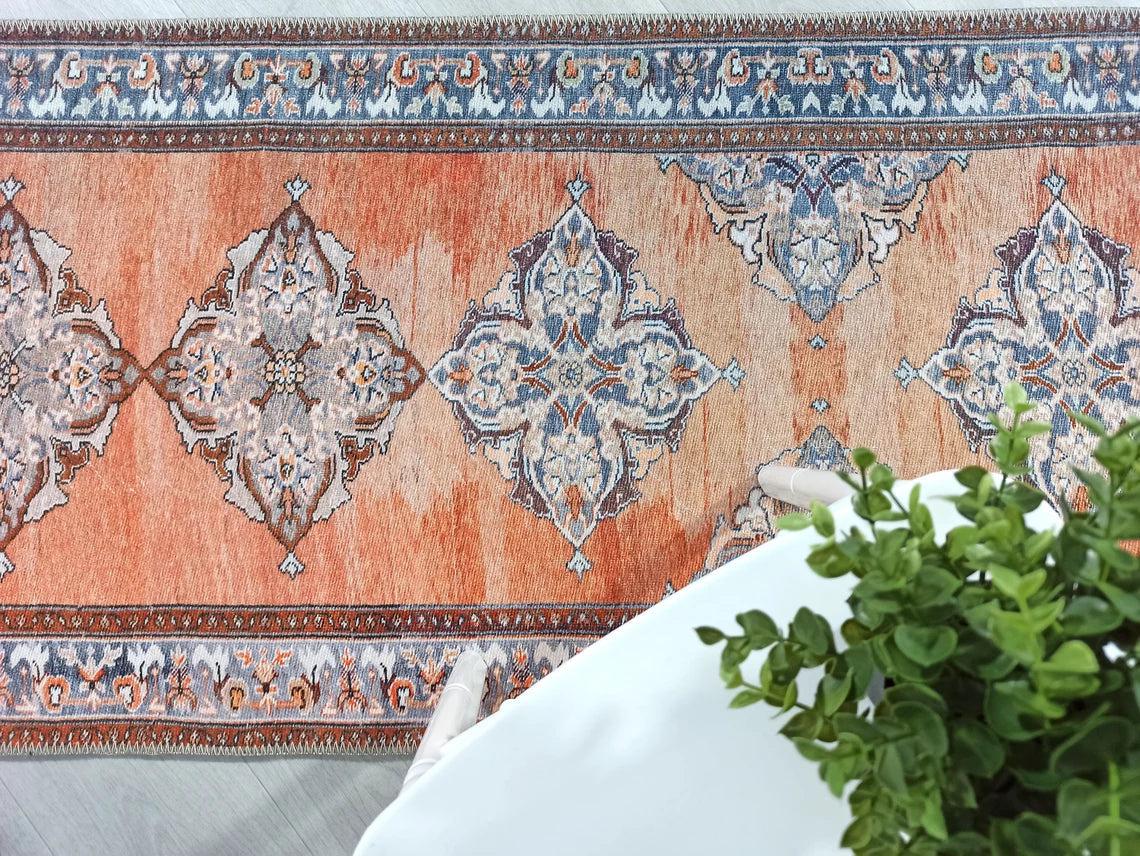 Rida-Runner Turkish Orange Vintage Runner Rug