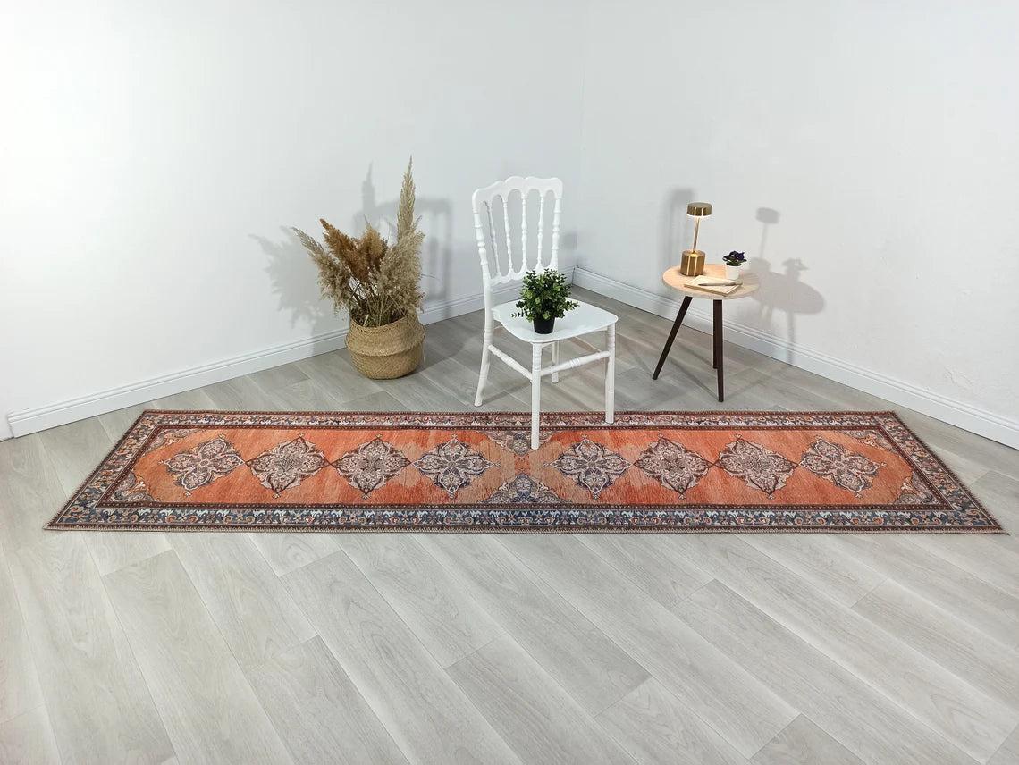 Rida-Runner Turkish Orange Vintage Runner Rug