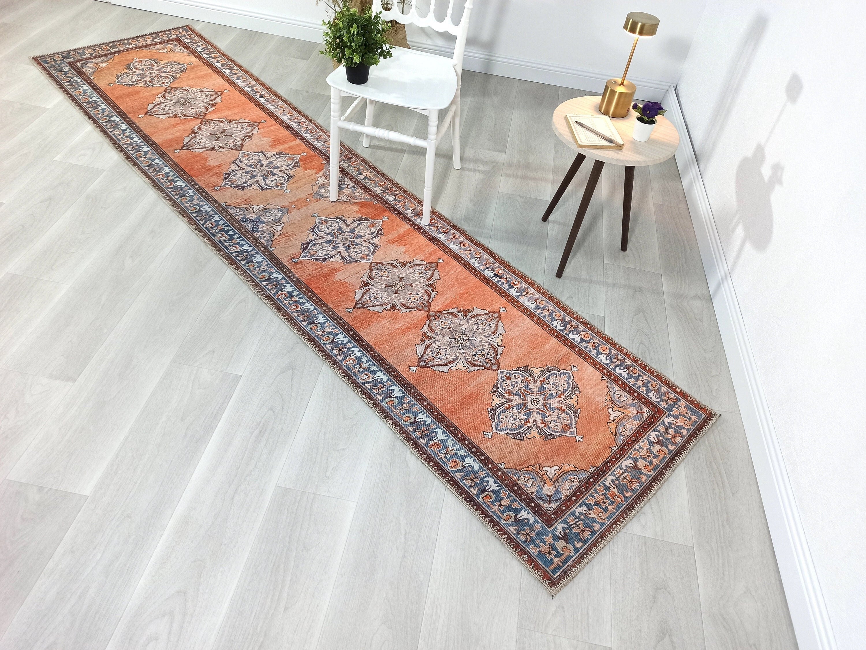 Rida-Runner Turkish Orange Vintage Runner Rug