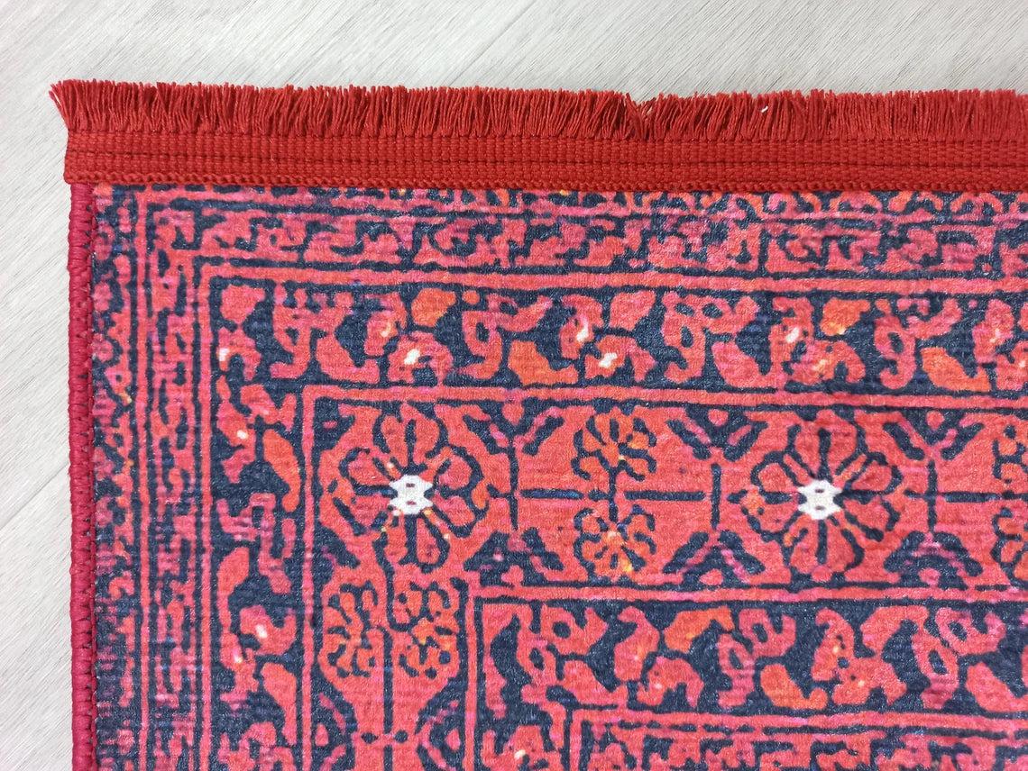 Rihab Red Afghan Oriental Rug