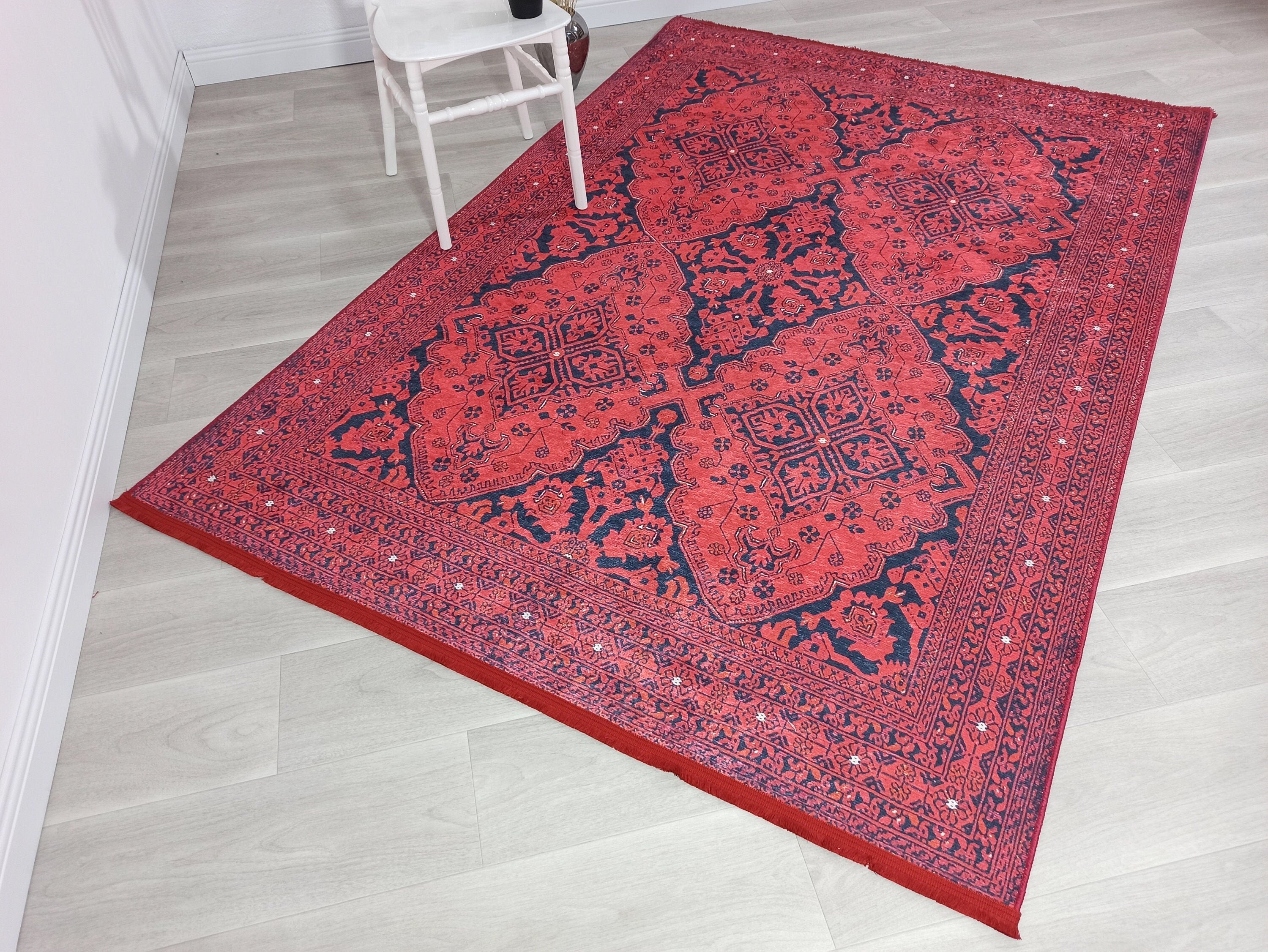 Rihab Red Afghan Oriental Rug