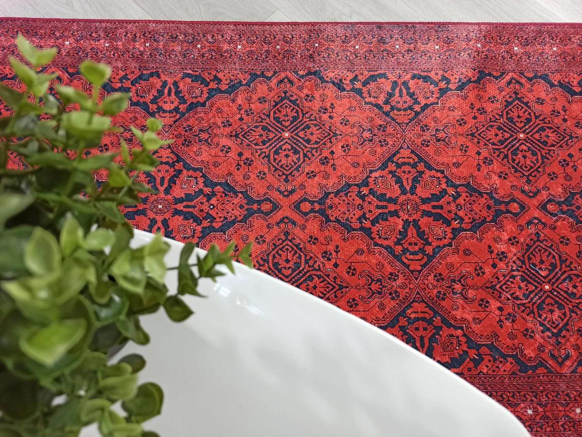 Rihab Red Afghan Oriental Rug