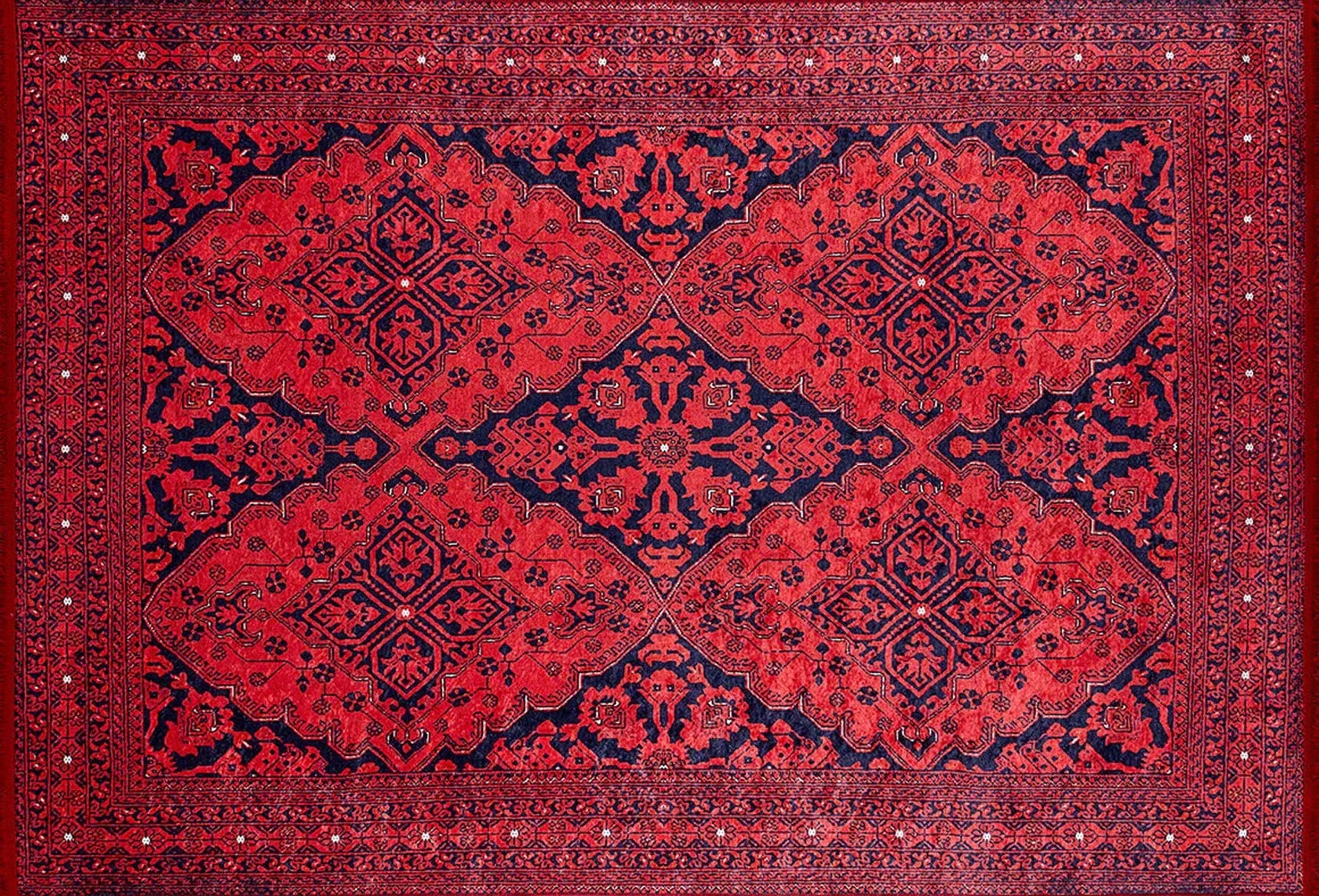 Rihab Red Afghan Oriental Rug