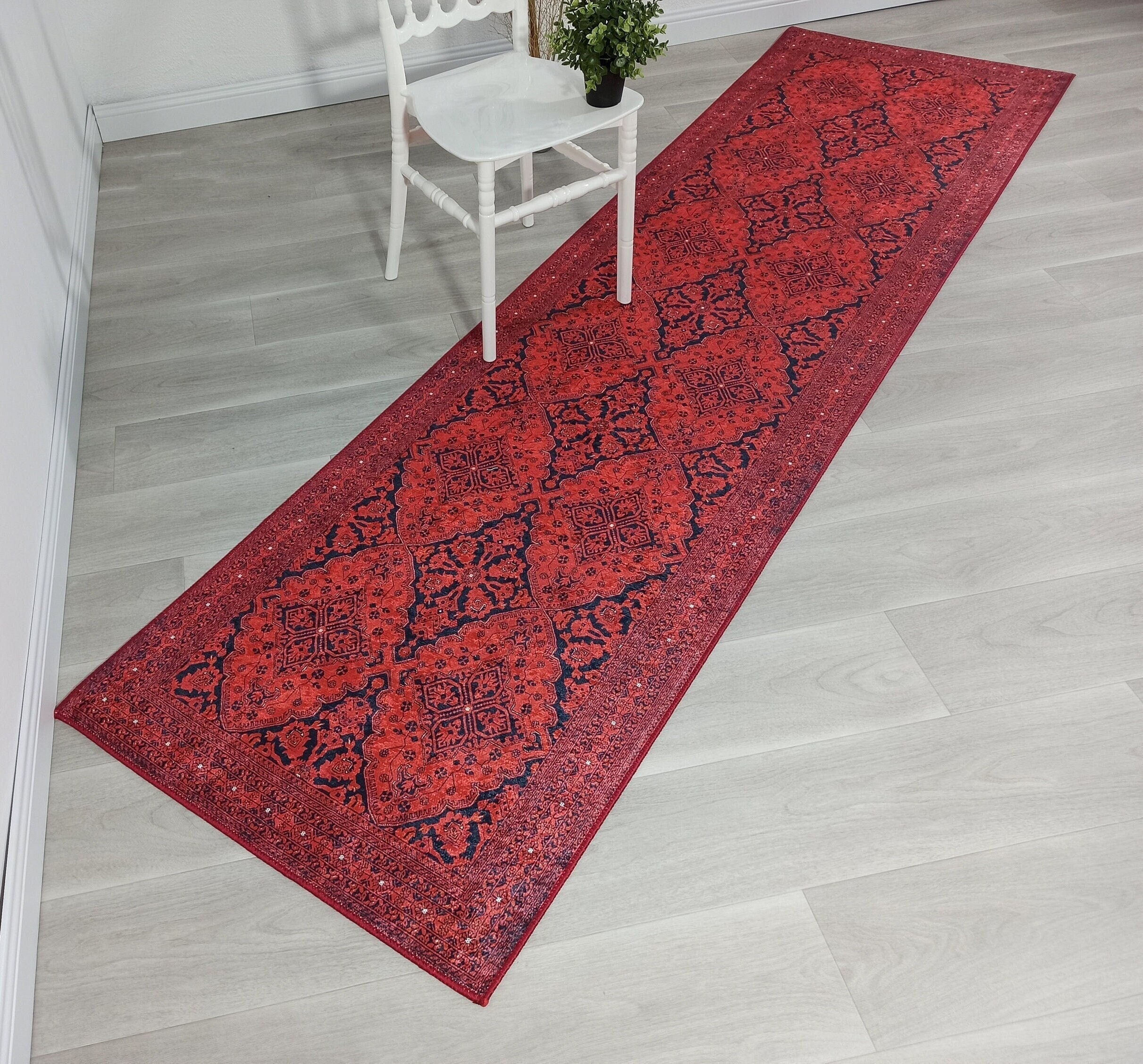 Rihab Red Afghan Oriental Rug