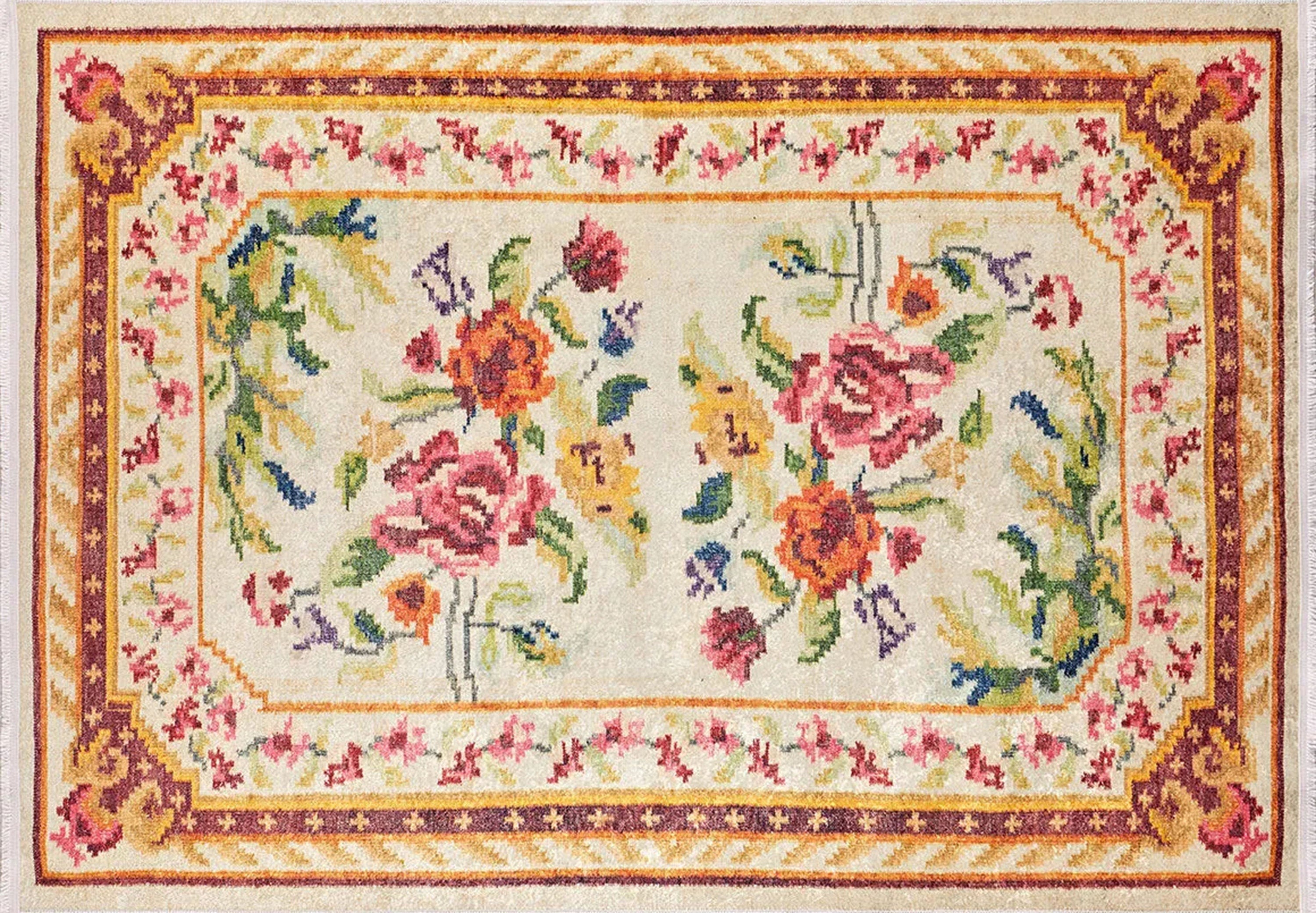 Rina Turkish Karabagh Beige Rug