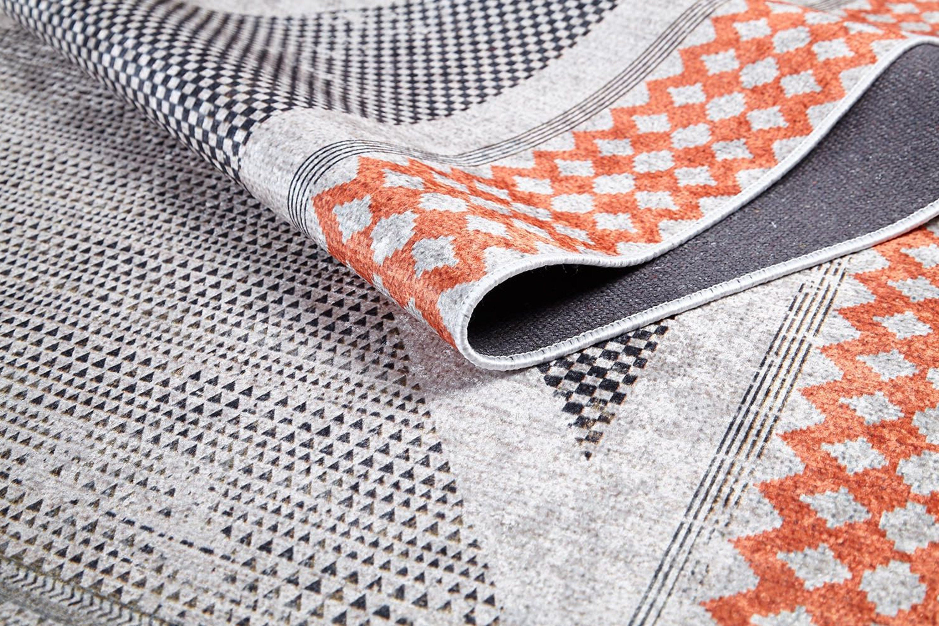 Roka Ancient Gray Orange Rug