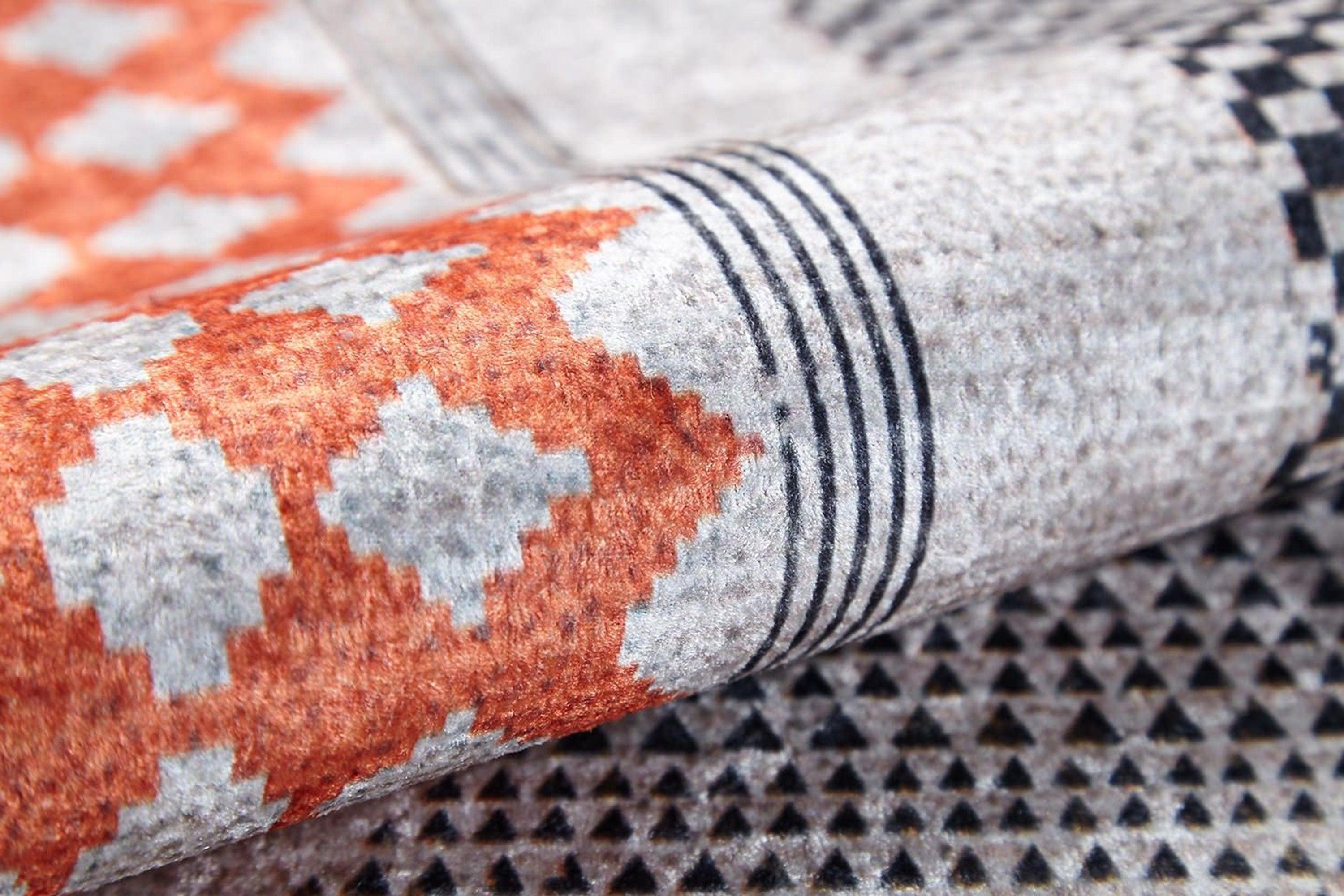 Roka Ancient Gray Orange Rug