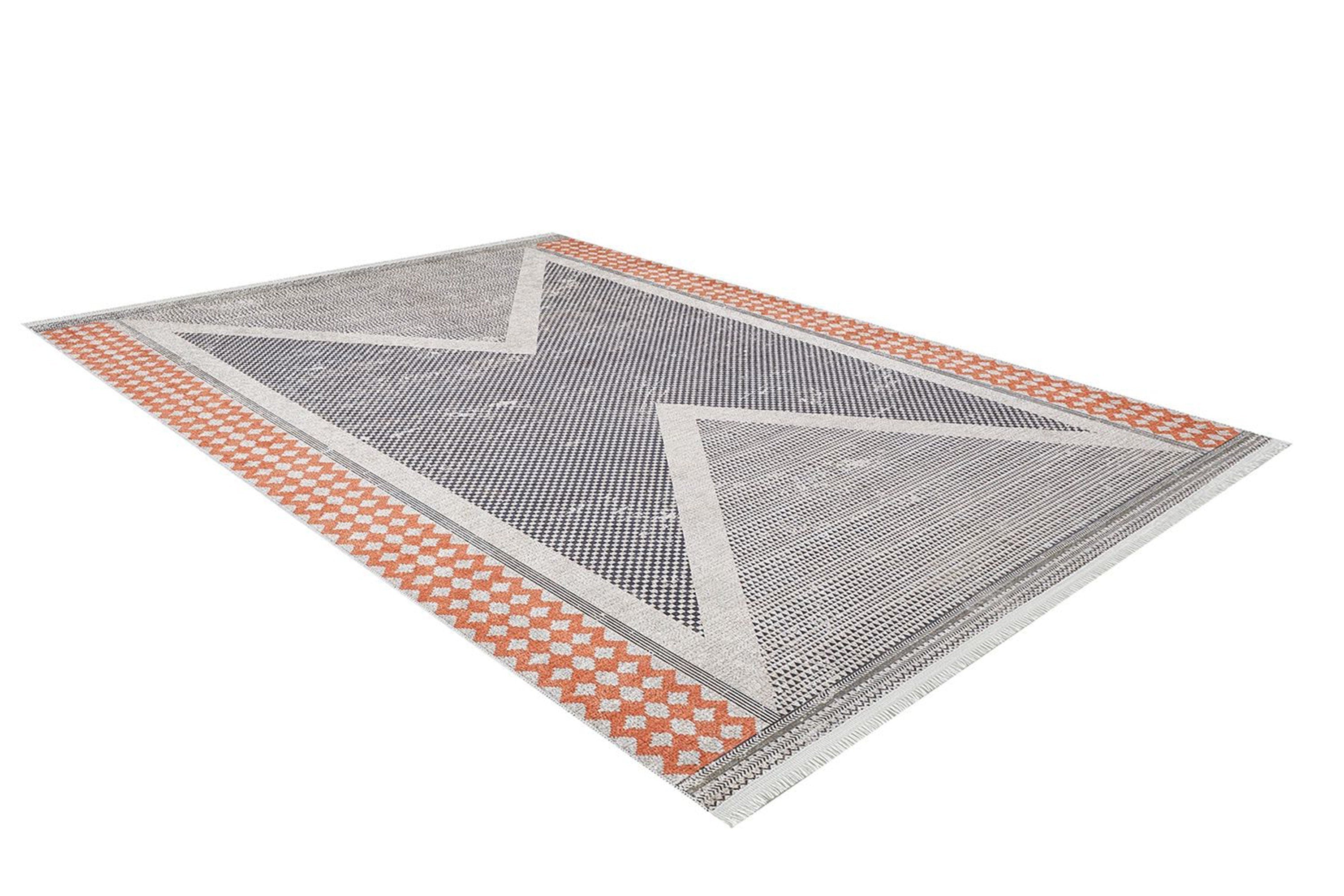 Roka Ancient Gray Orange Rug