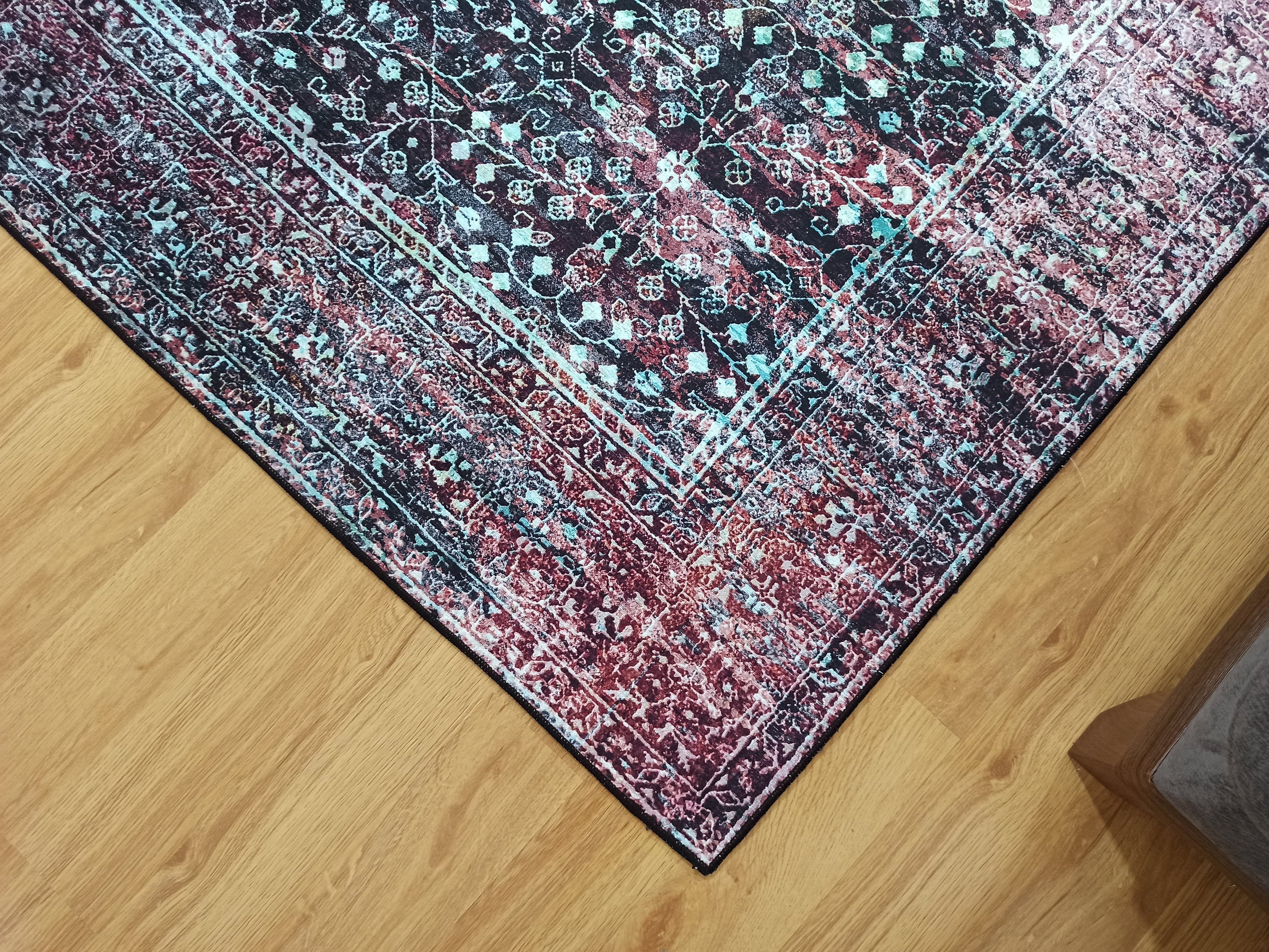 Roza Rug Persian Black Red Beige Rug