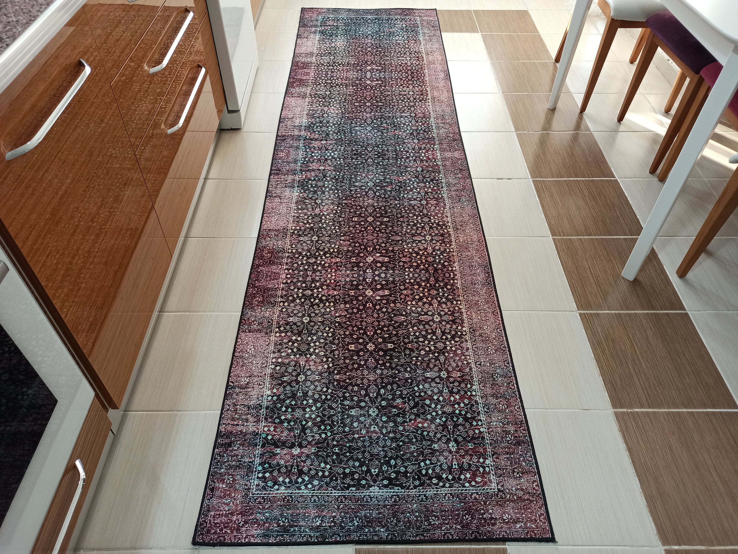 Roza Rug Persian Black Red Beige Rug