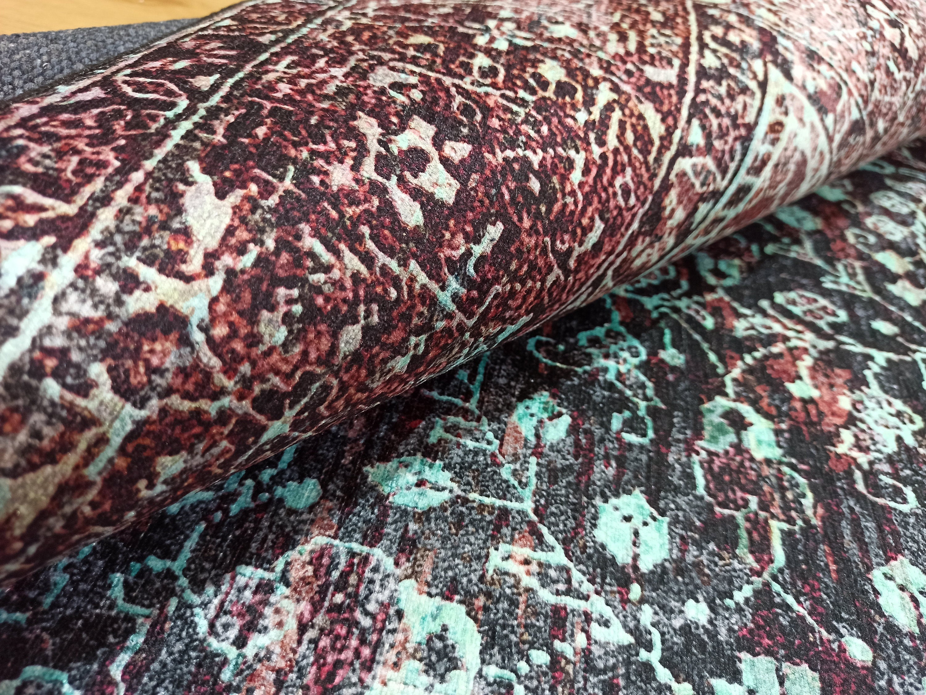 Roza Rug Persian Black Red Beige Rug