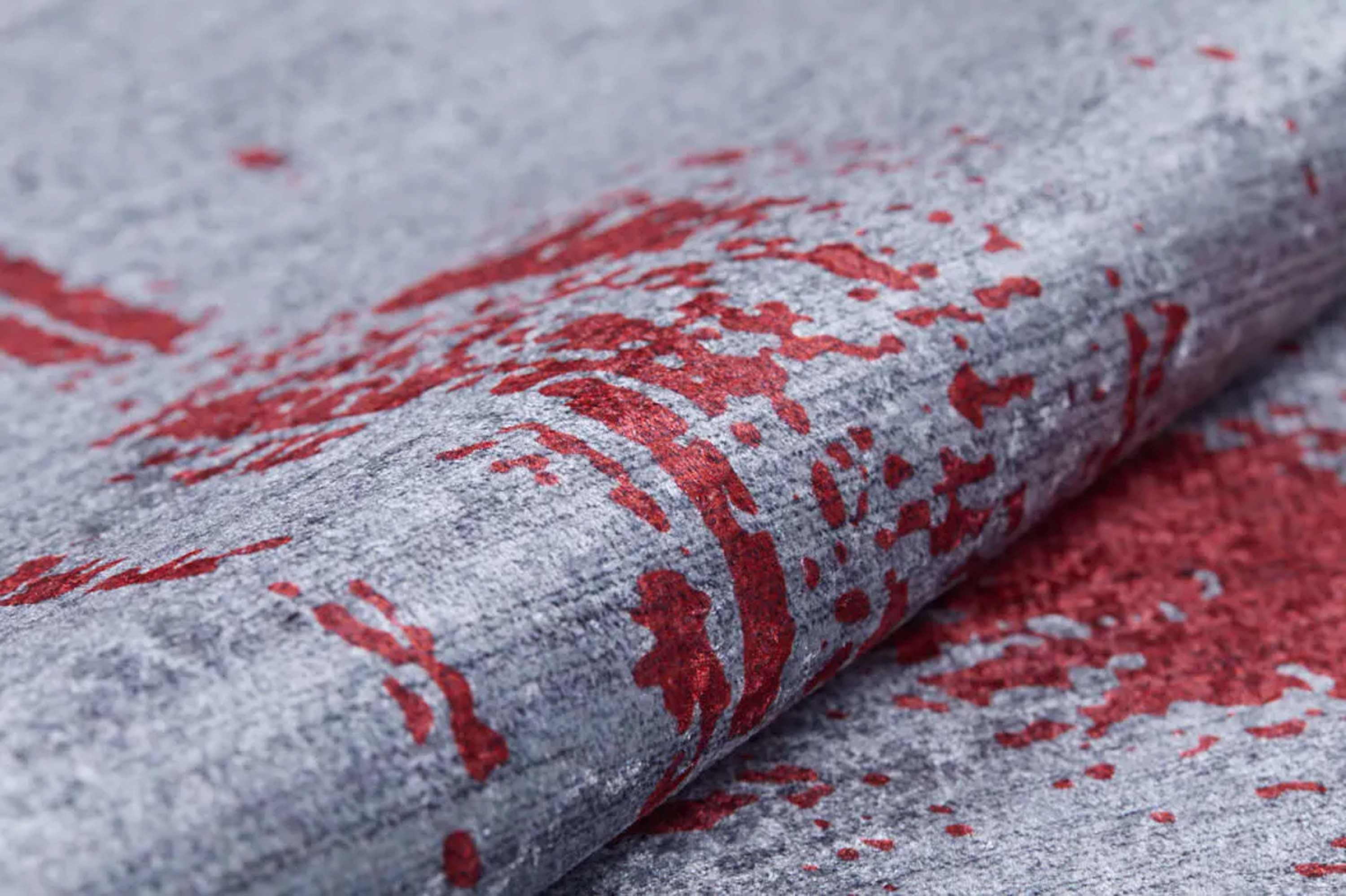 Sabrin Distressed Neutral Black Red Turkish Rug