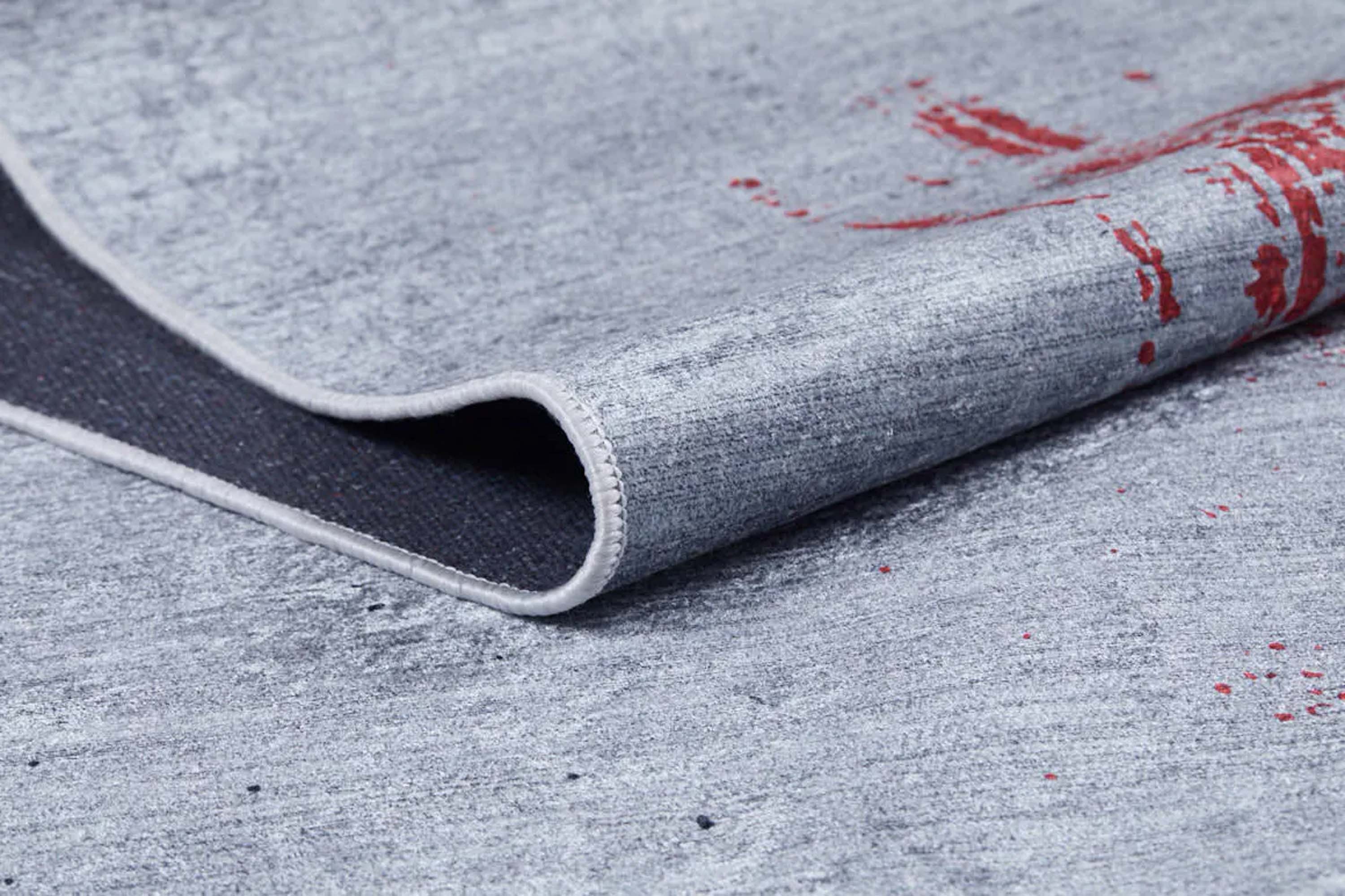 Sabrin Distressed Neutral Black Red Turkish Rug