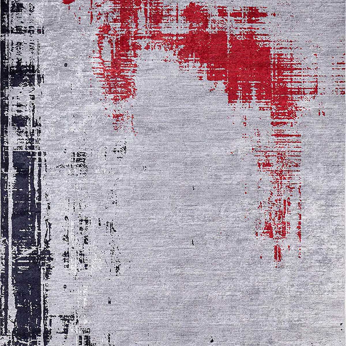 Sabrin Distressed Neutral Black Red Turkish Rug – fame