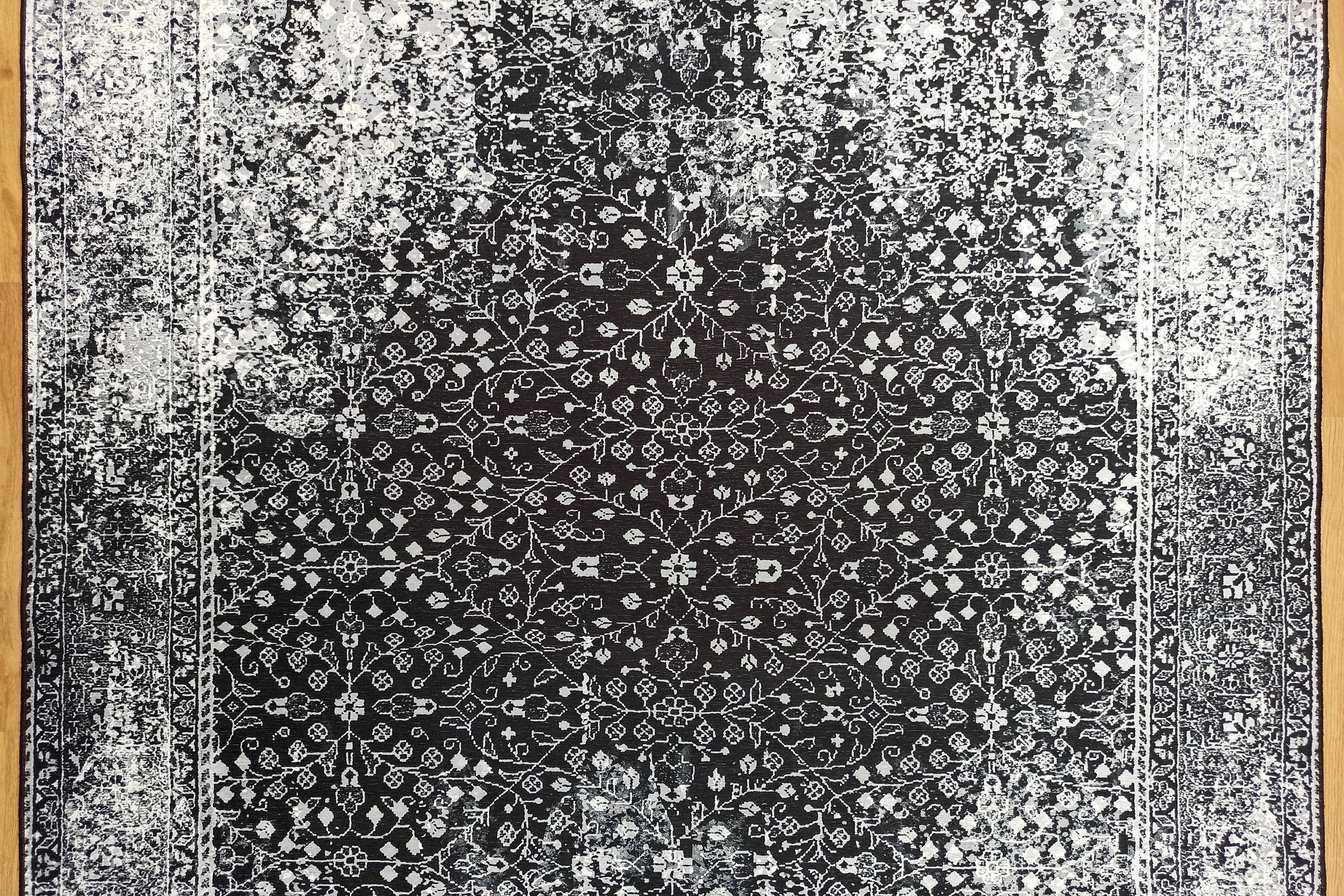 Sala Modern Black Gray Striped Rug