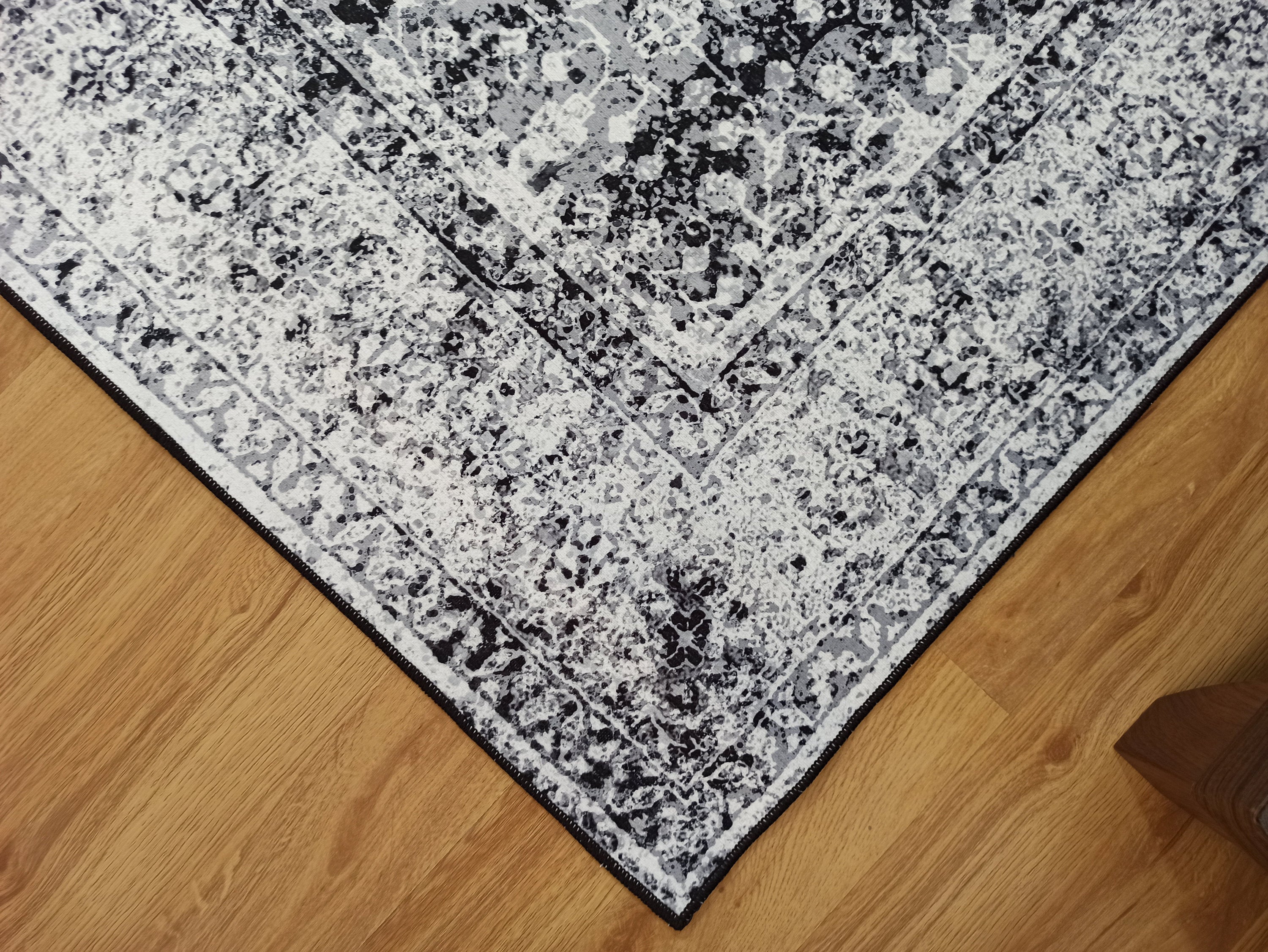 Sala Modern Black Gray Striped Rug