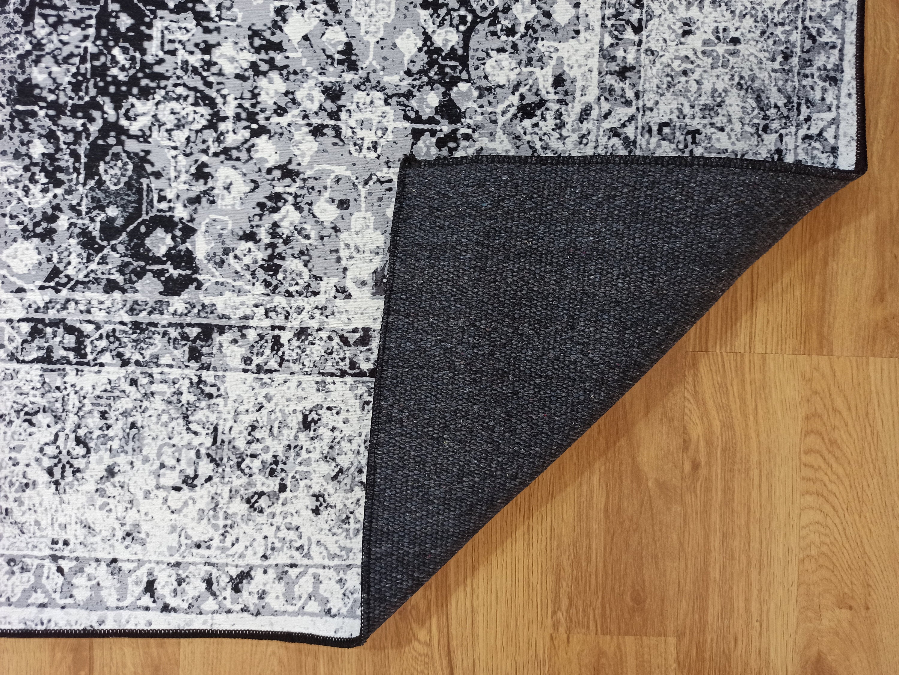 Sala Modern Black Gray Striped Rug