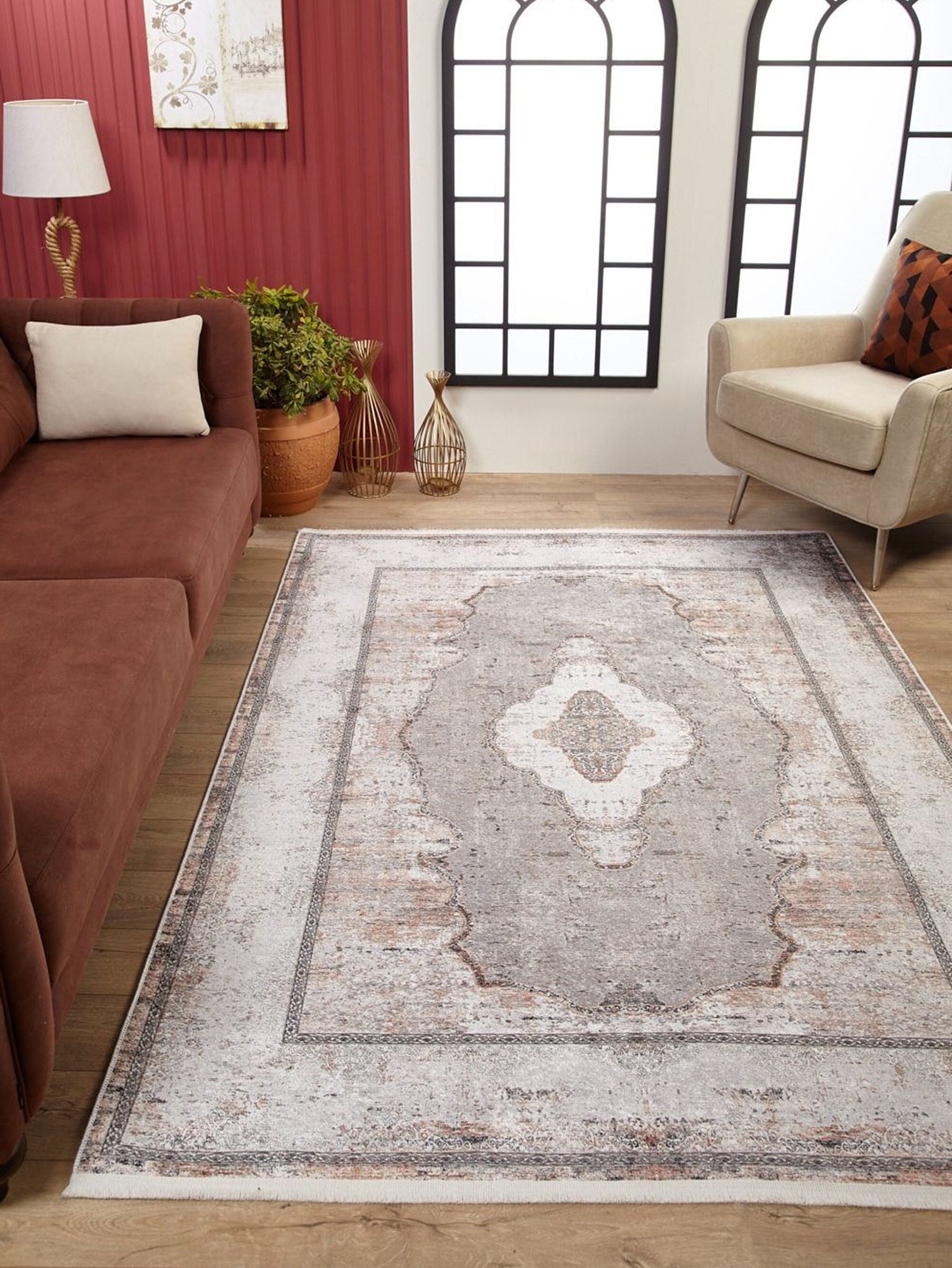 Sali Neutral Turkish Ivory Beige Gray Rug