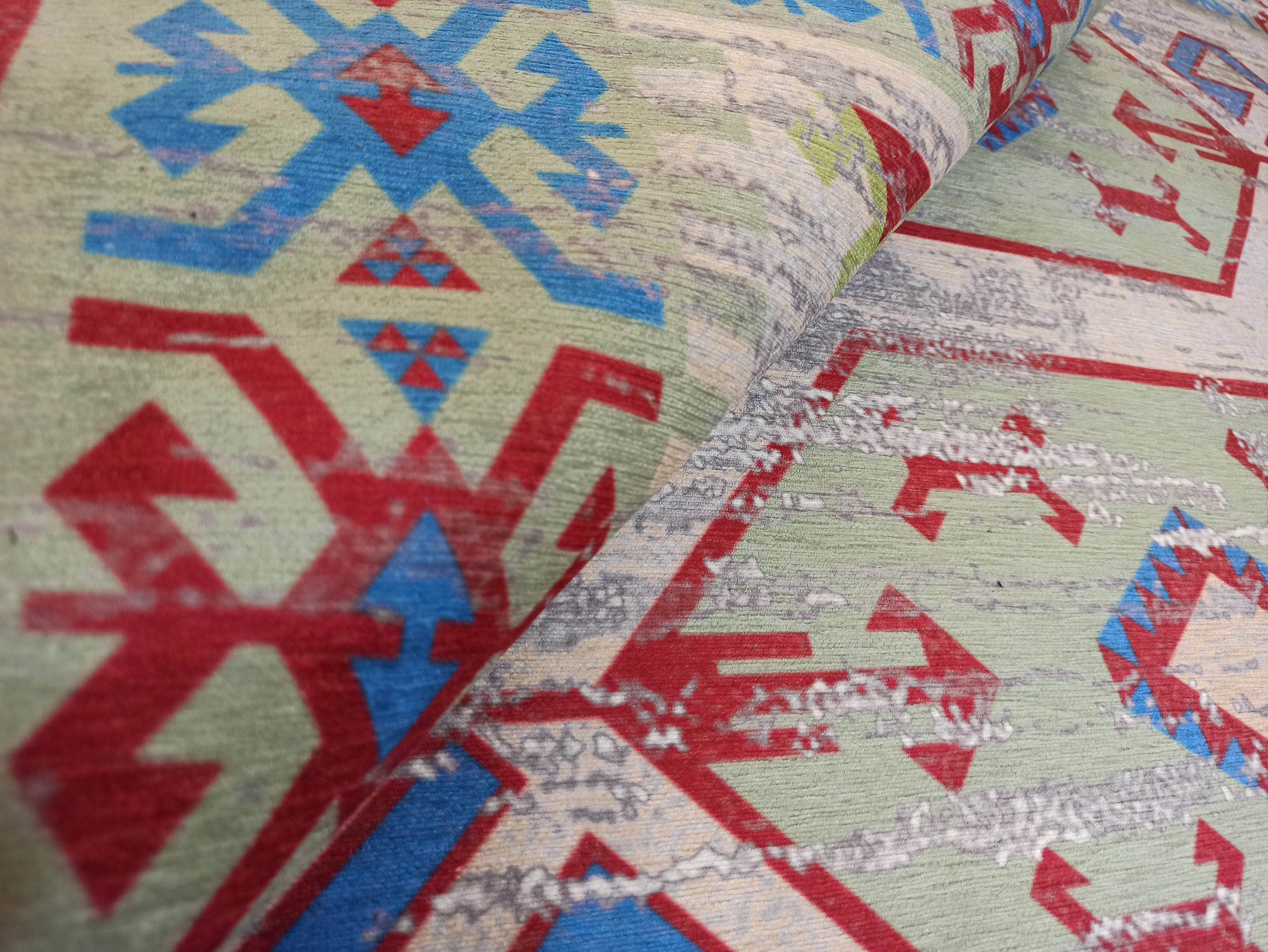 Sama Rug Turkish Faded Beige Red Green Blue Rug