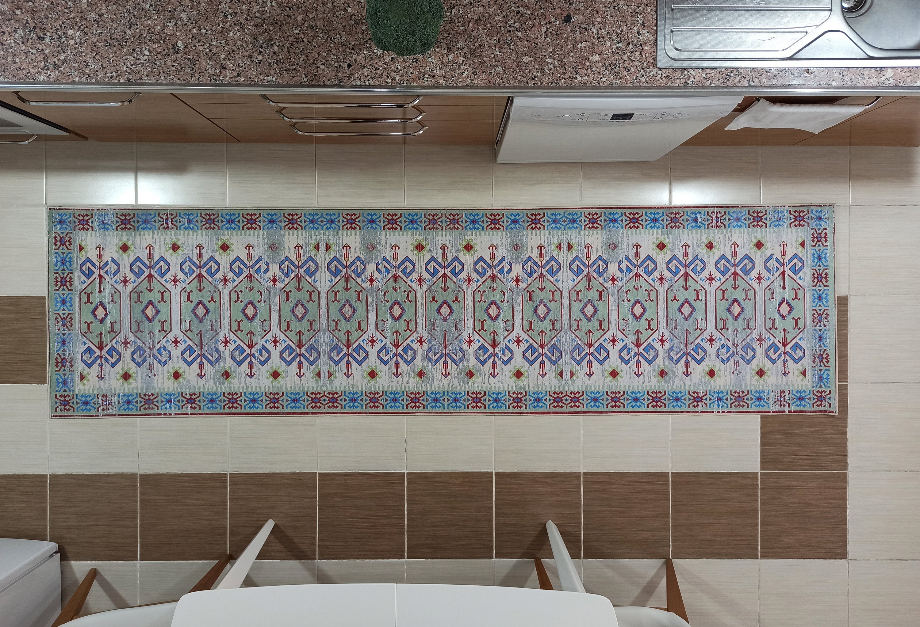 Sama Rug Turkish Faded Beige Red Green Blue Rug