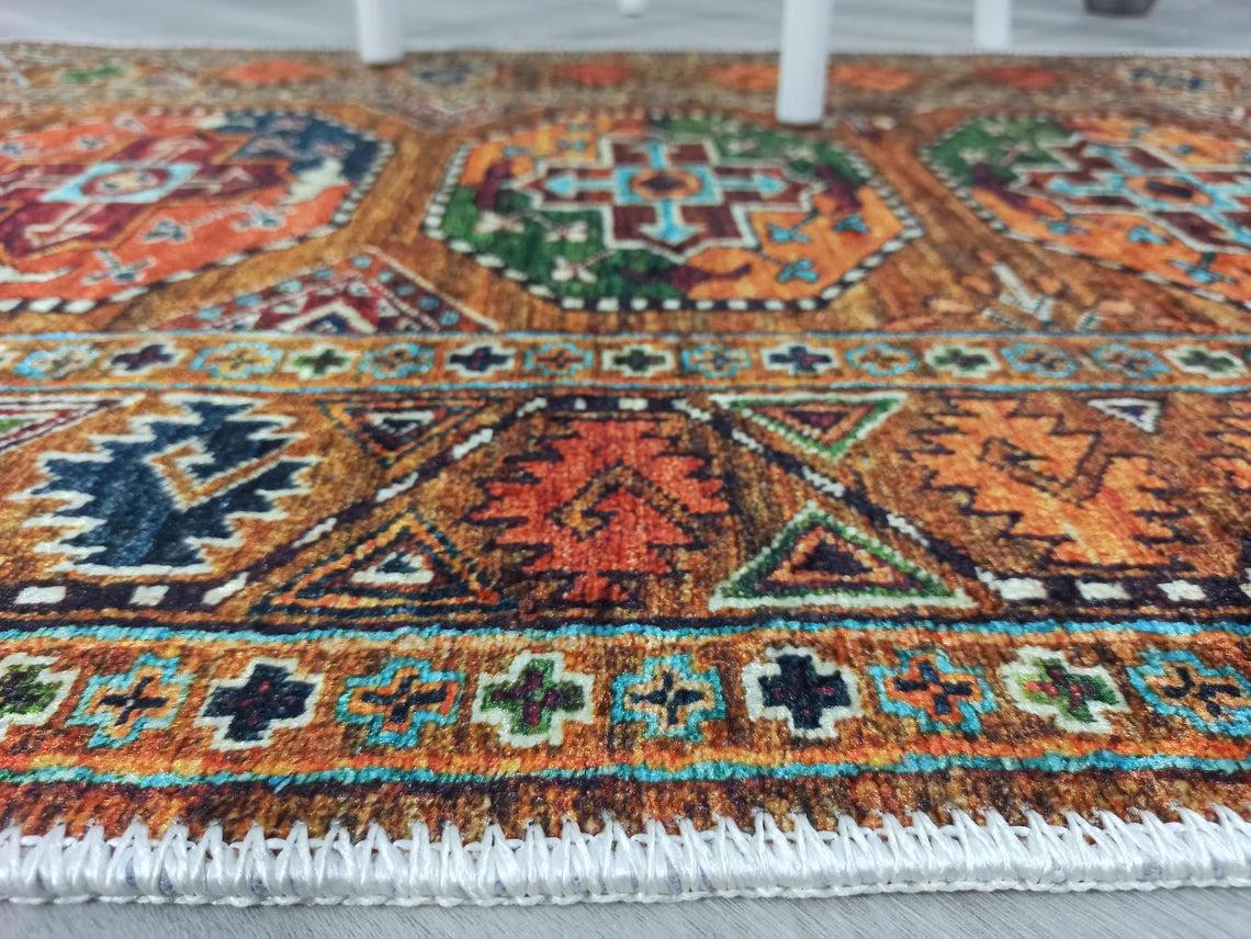 Sanae Rug Turkish Geometric Multi Color Rug