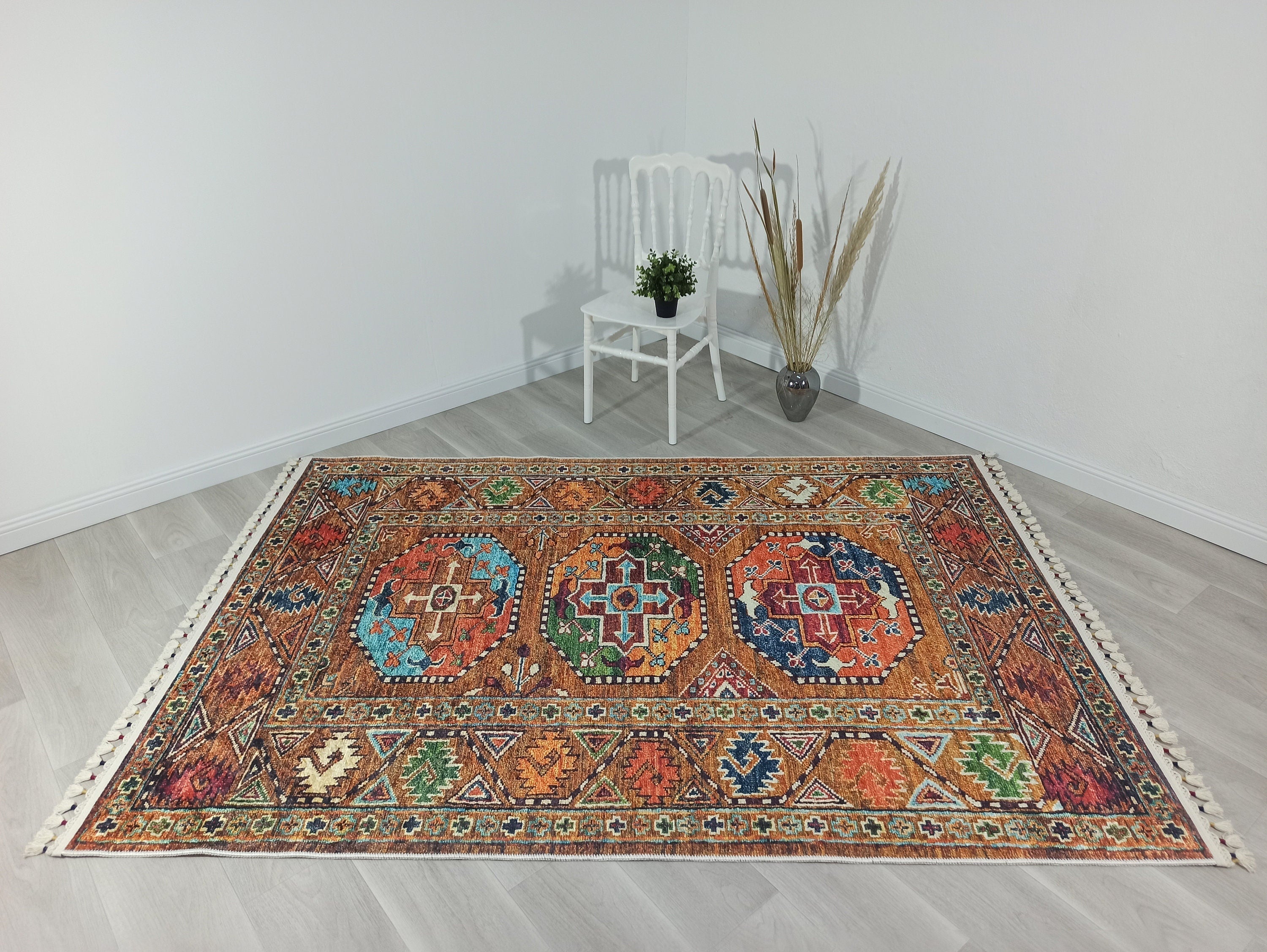 Sanae Rug Turkish Geometric Multi Color Rug