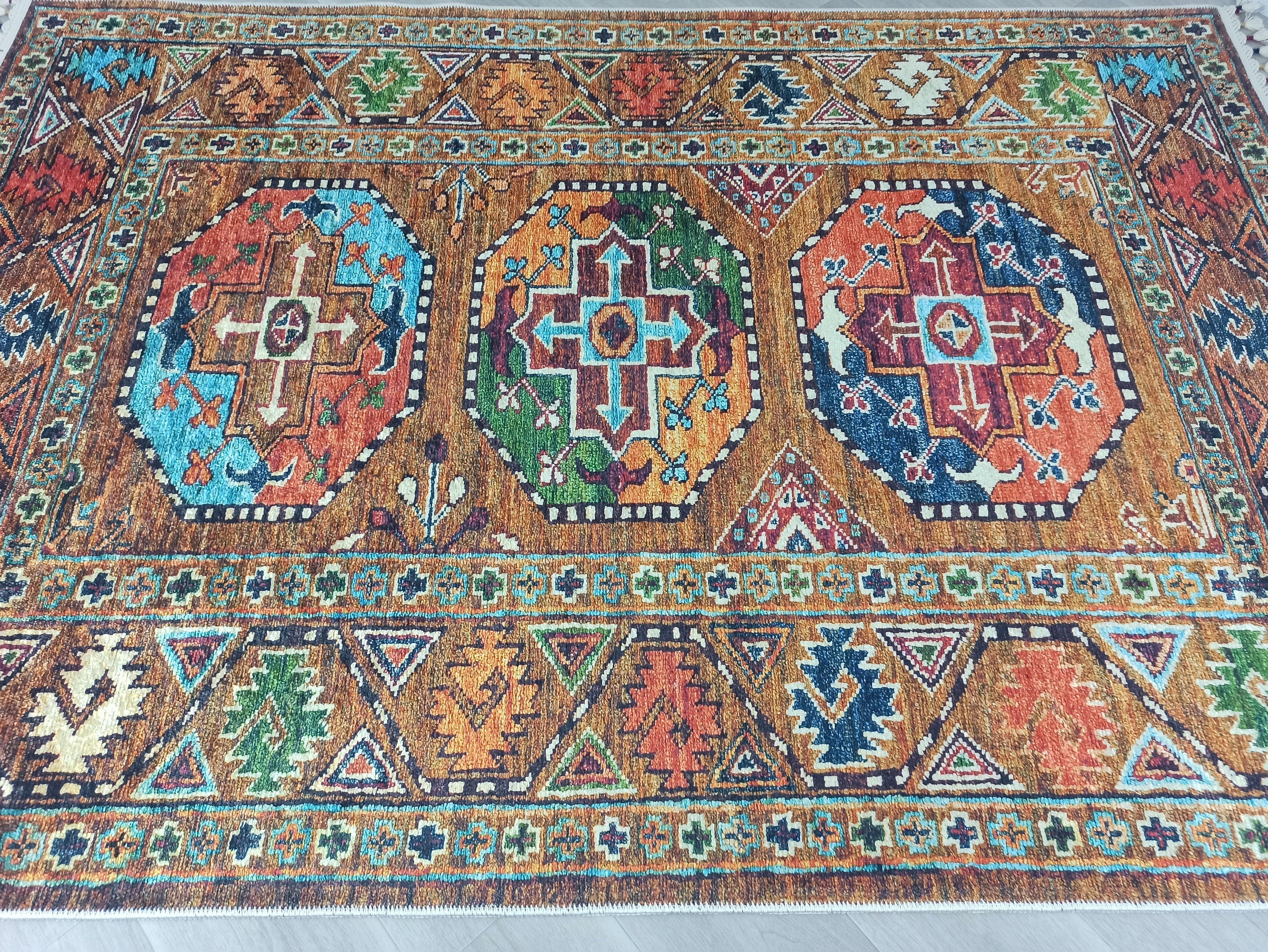 Sanae Rug Turkish Geometric Multi Color Rug