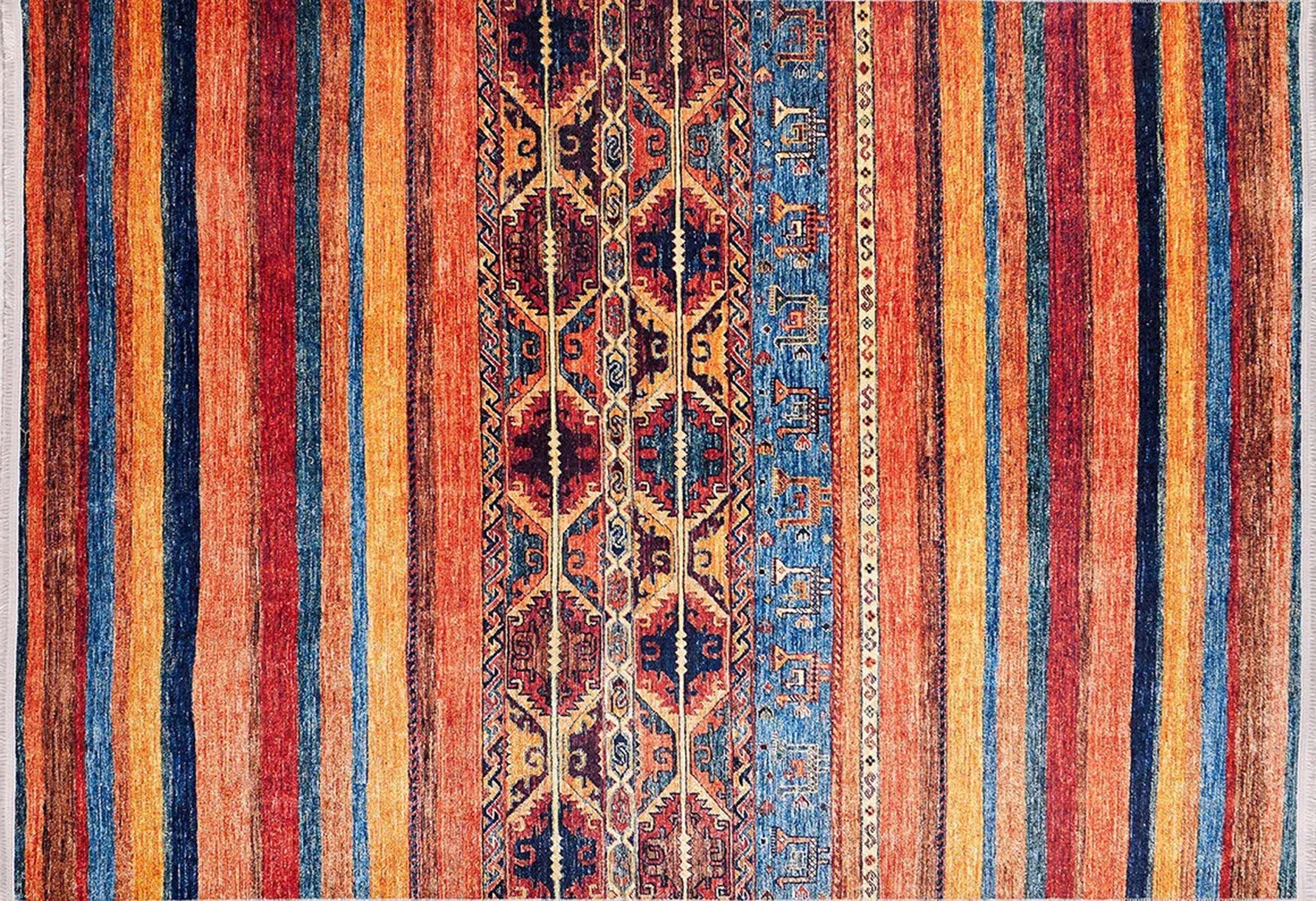 Sawa Turkish Orange Kilim Rug
