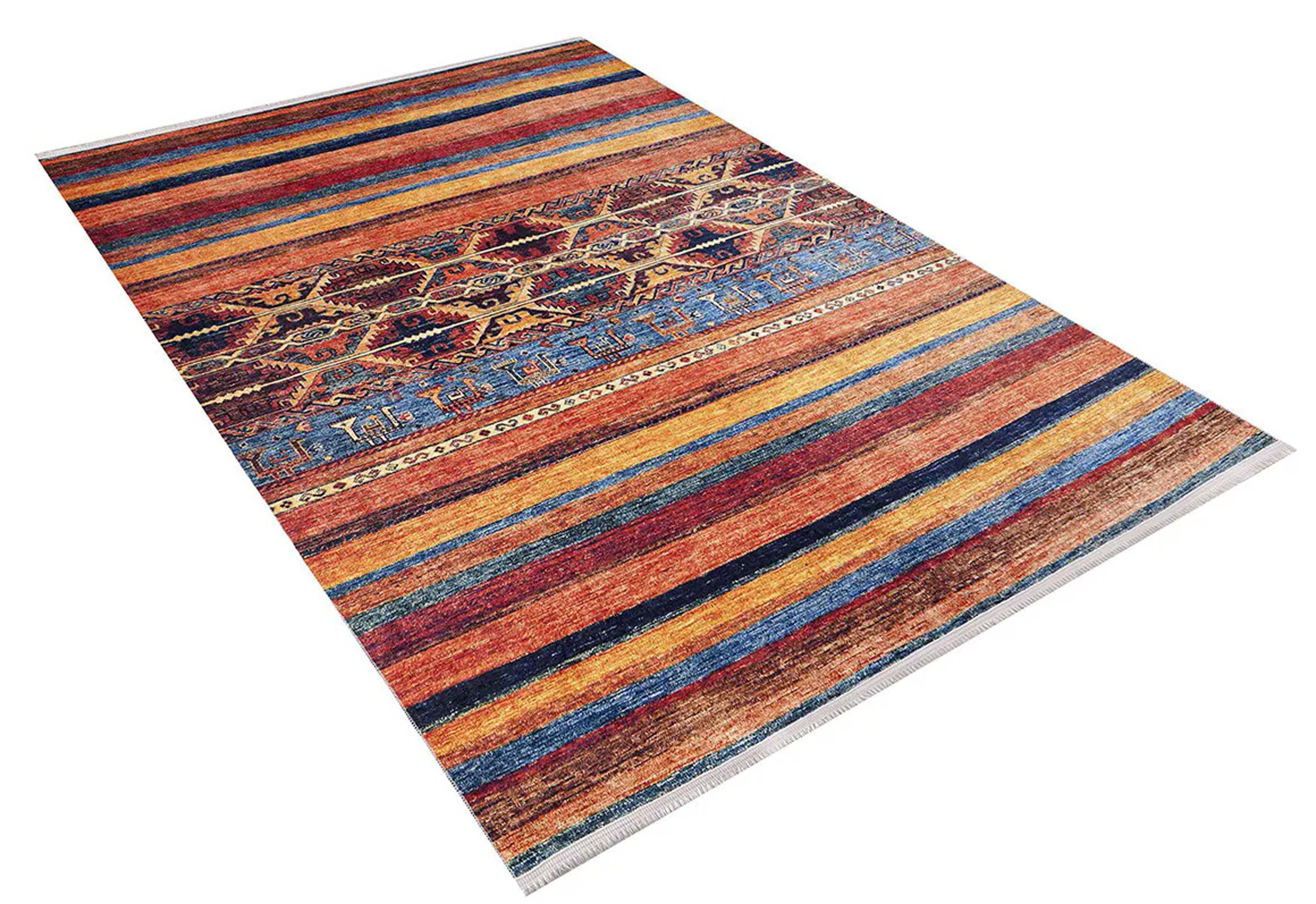 Sawa Turkish Orange Kilim Rug
