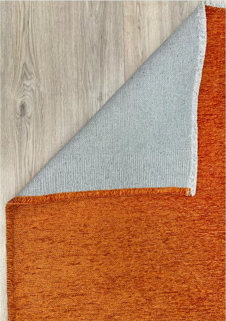 Orange Plain Flatweave Rug, Modern Boho & Halloween Home Decor Area Rugs Runner