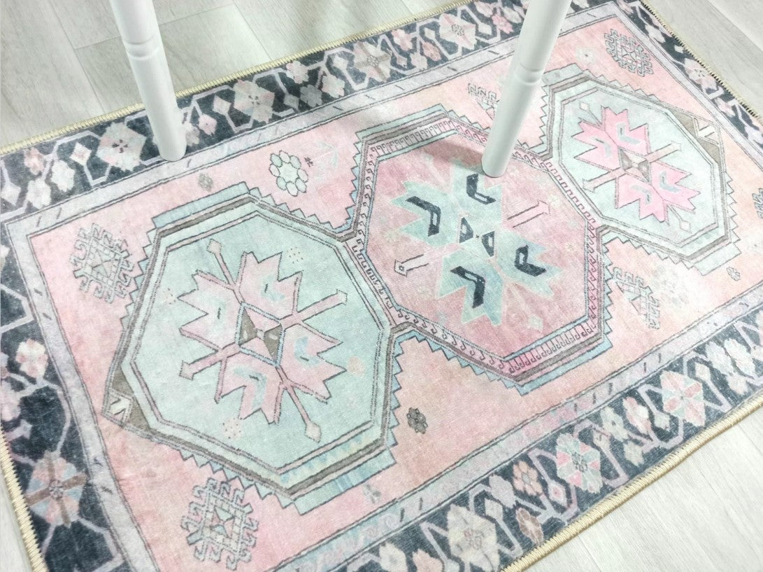 Ziana Pink Gray Turkish 2x3 Rug