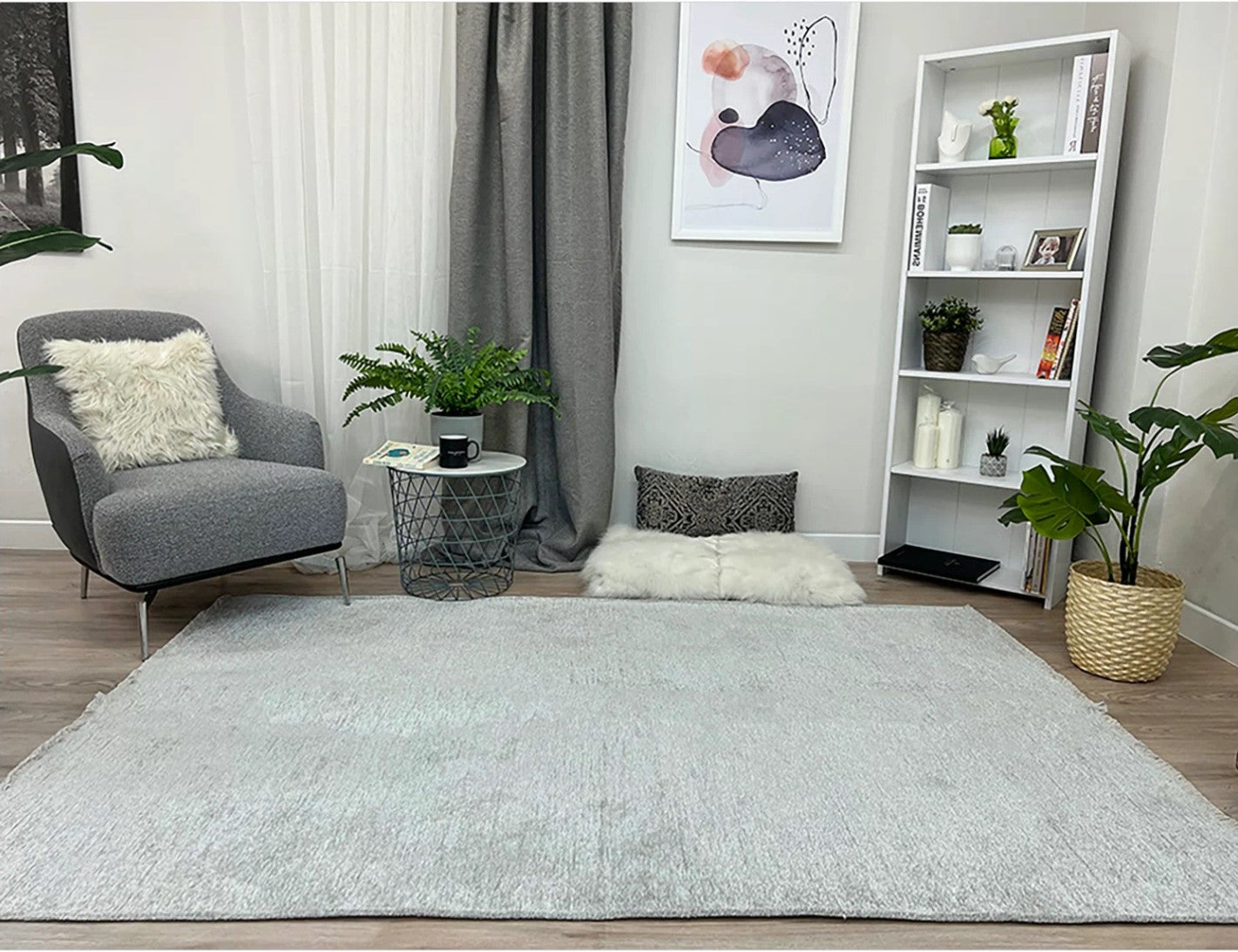 Boho Gray Flatweave Area Rug
