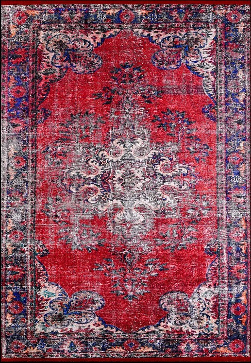 Nasma Turkish Distressed Red Rug
